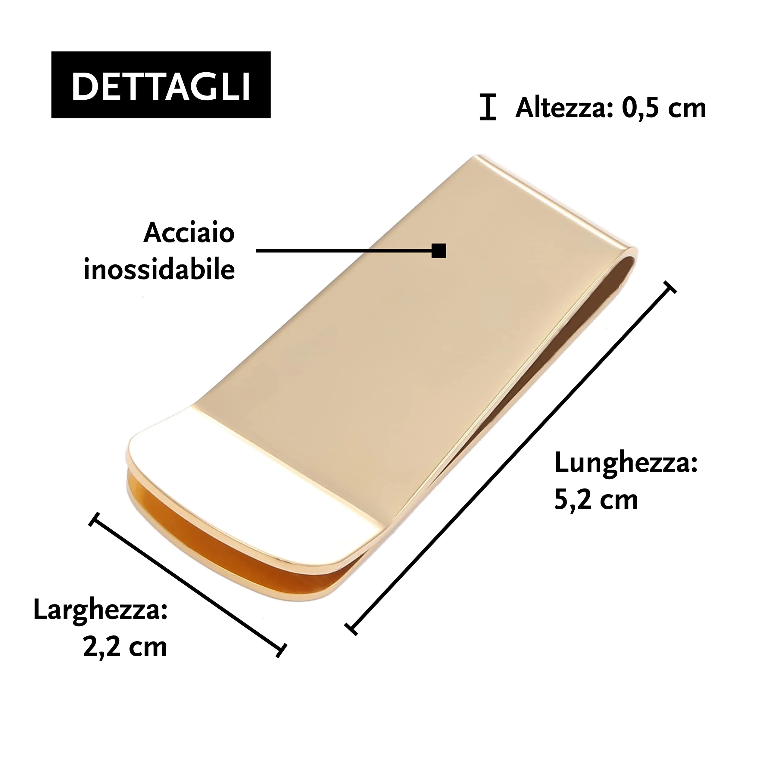 DonDon Fermasoldi Acciaio Inox Color Oro - immagine 2