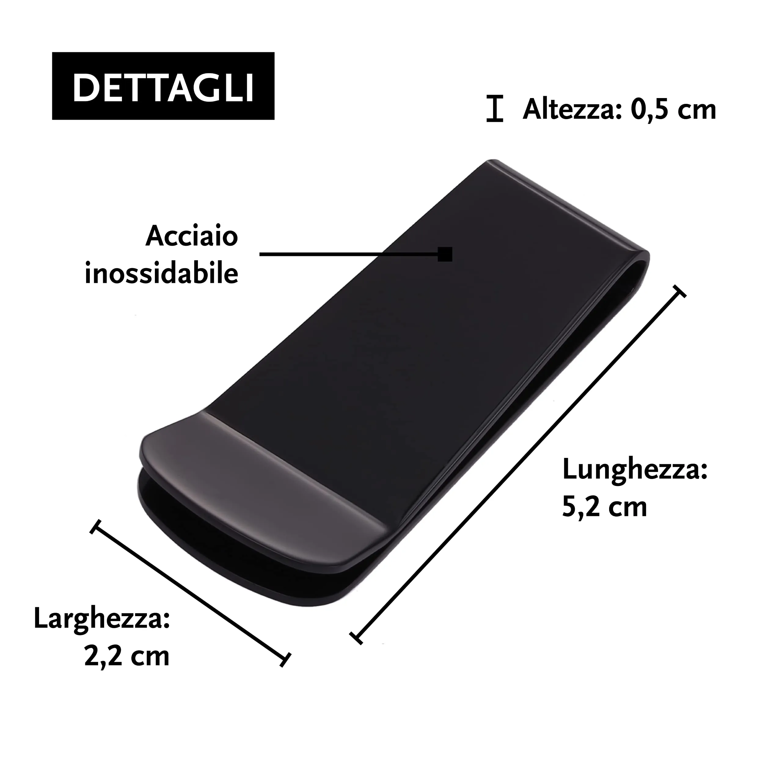DonDon Fermasoldi Acciaio Inox Color Nero - immagine 2