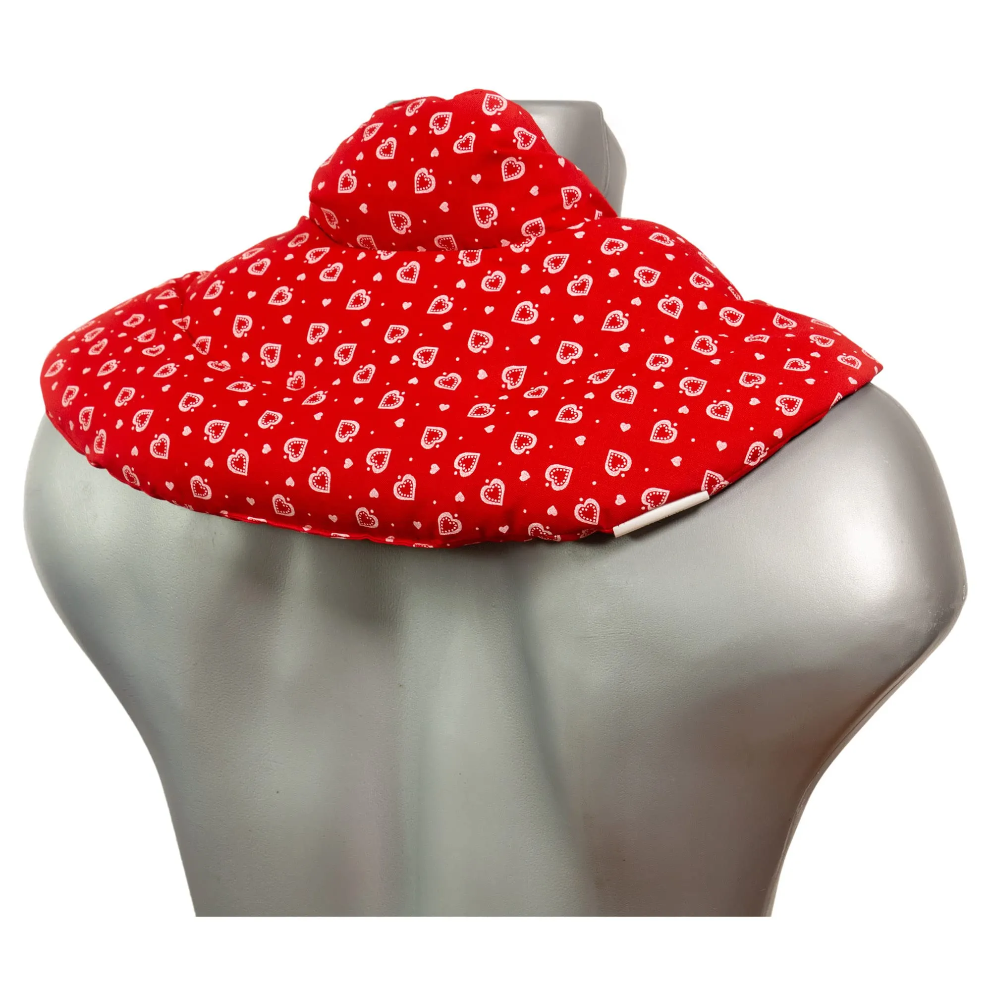 Cuscino del collo, cuori rosso. Cuscino Semi di farro, terapia caldo e freddo - immagine 4