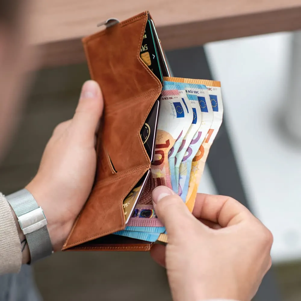 EXENTRI Portafogli tri-fold - Blocco RFID con clip di chiusura in acciaio inossidabile - immagine 7