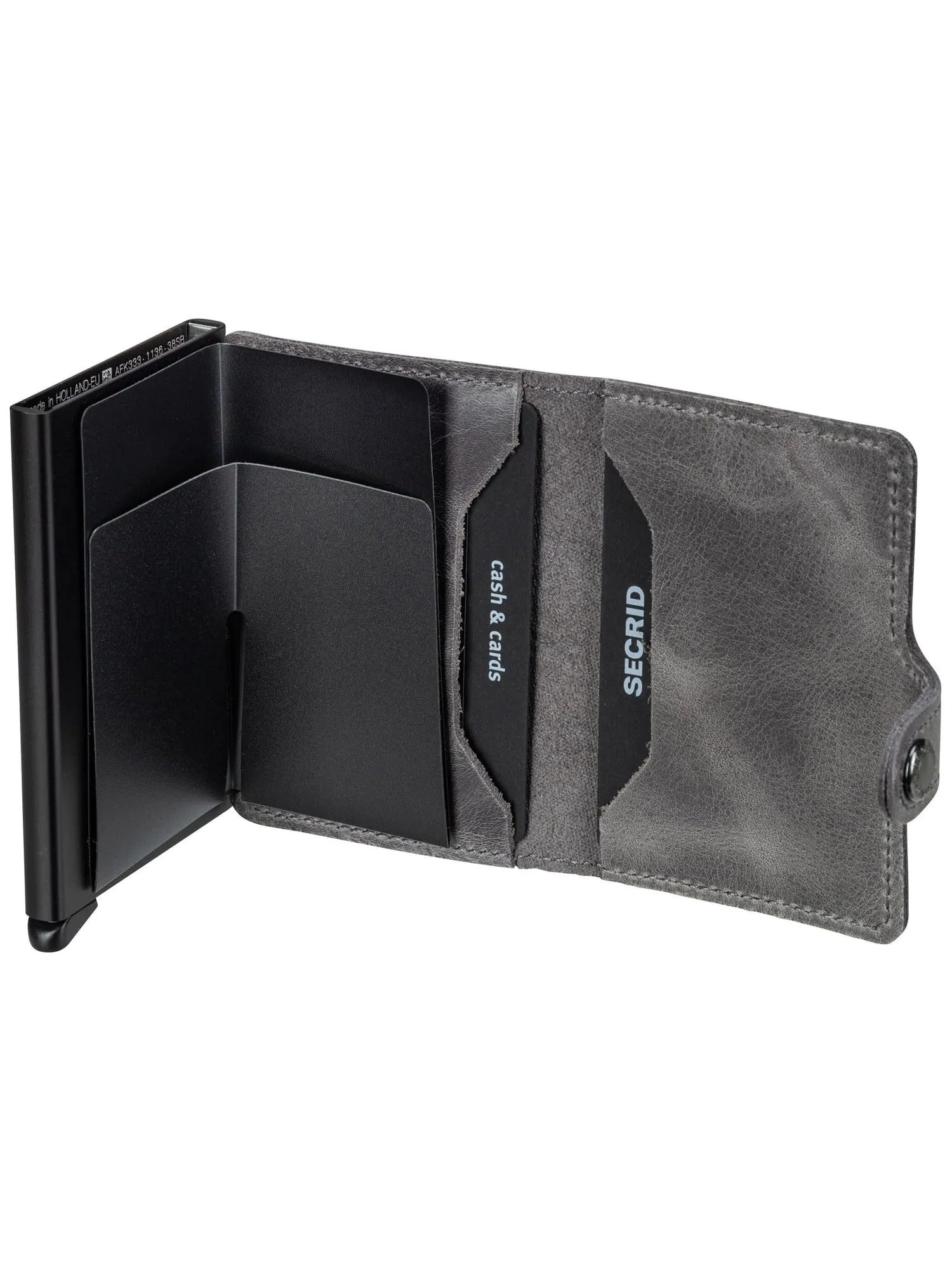 Secrid Il MiniWallet presenta delle dimensioni compatte, ma una grande capacità. Il rivestimento in pelle vintage esterno può contenere banconote, scontrini e tessere, mentre nel Cardprotector in allu - immagine 3