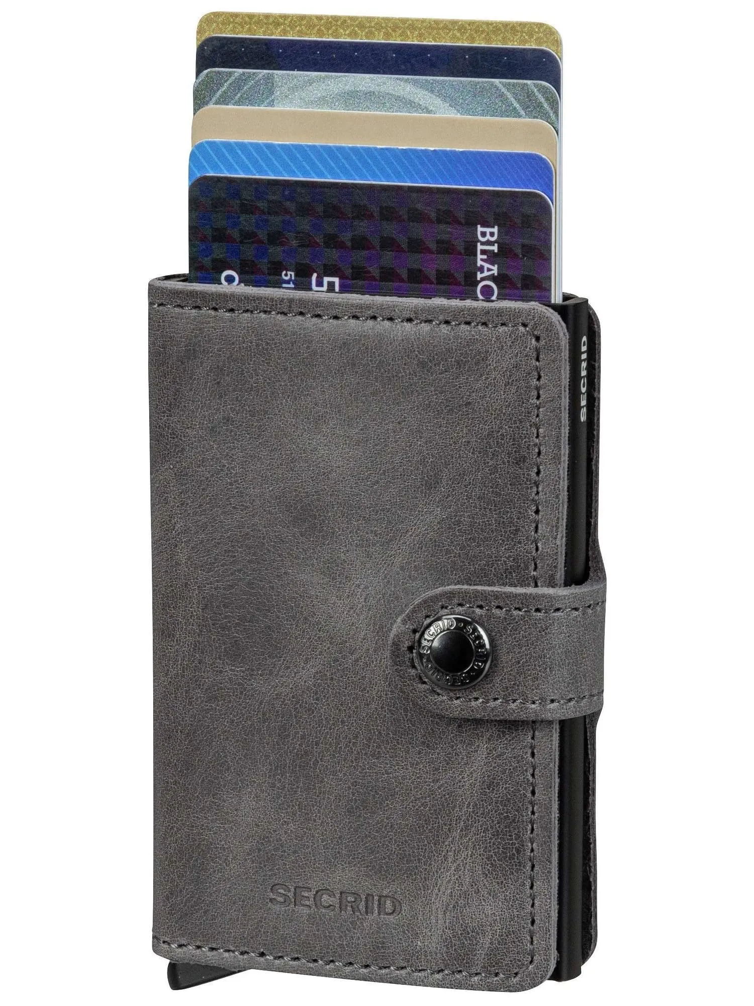 Secrid Il MiniWallet presenta delle dimensioni compatte, ma una grande capacità. Il rivestimento in pelle vintage esterno può contenere banconote, scontrini e tessere, mentre nel Cardprotector in allu - immagine 5