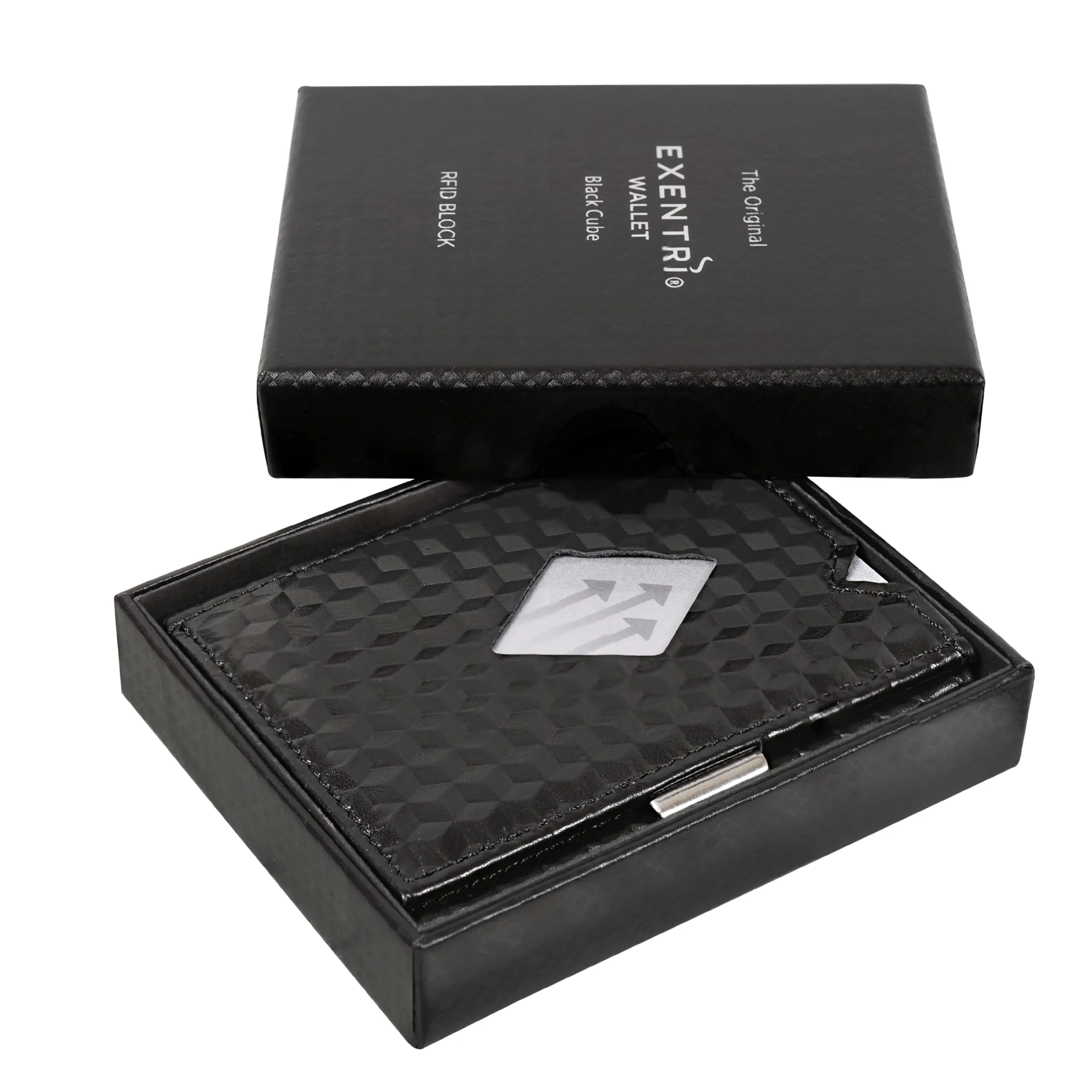EXENTRI Portafogli tri-fold - Blocco RFID con clip di chiusura in acciaio inossidabile - immagine 4