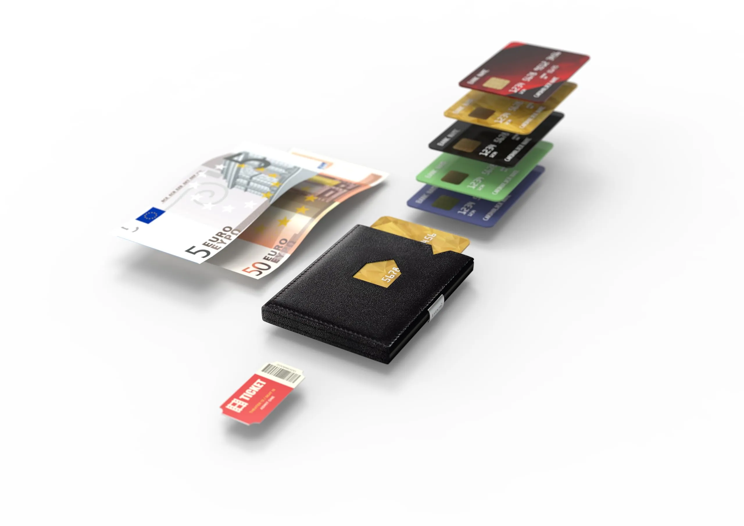 EXENTRI Portafogli tri-fold - Blocco RFID con clip di chiusura in acciaio inossidabile - immagine 5