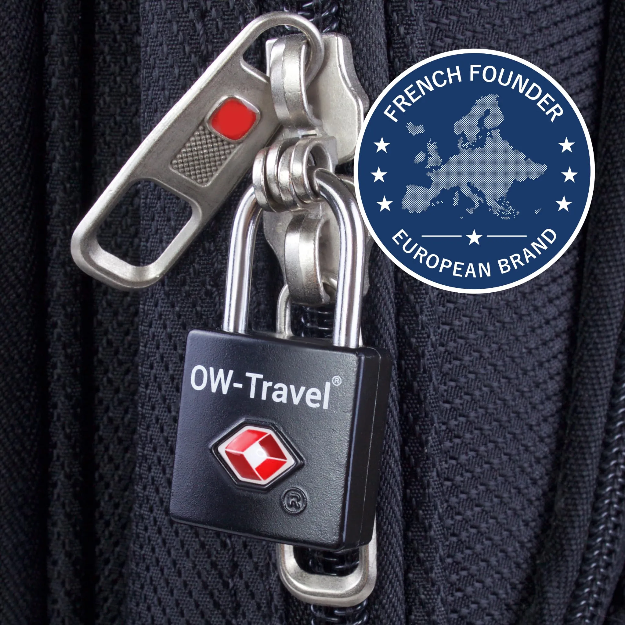 OW-Travel Lucchetto per Valigia con Chiave, Lucchetto TSA USA, Nero 1 Pz - immagine 3