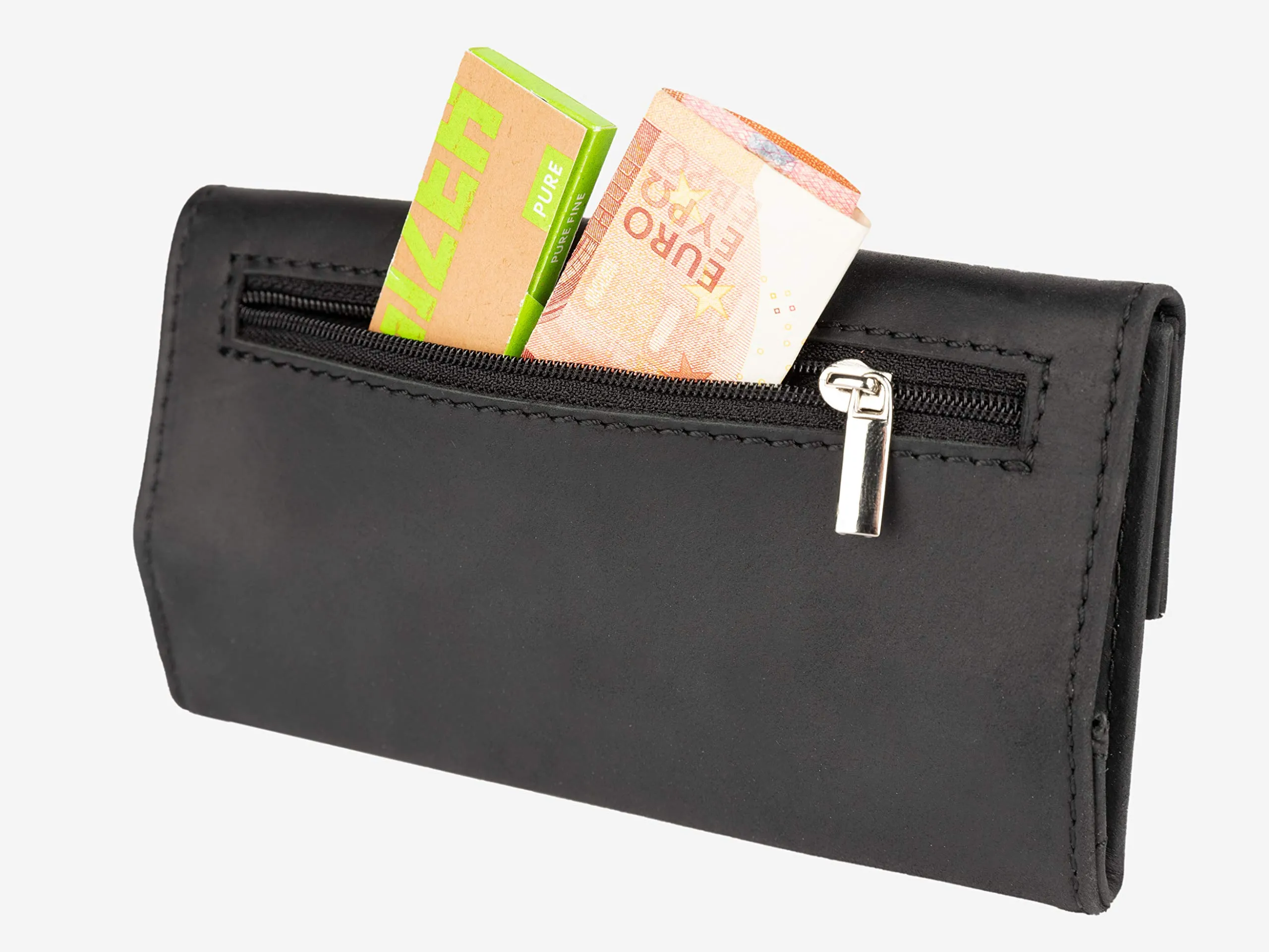 skaard Portatabacco in pelle | Astuccio per tabacco da rollare, cartine e filtri | Nero - immagine 9