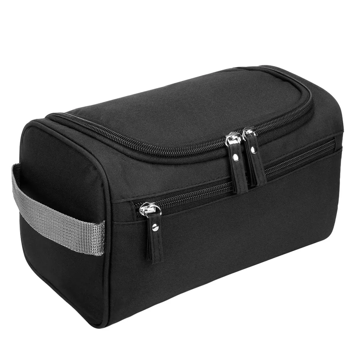 Beauty Case da Viaggio Uomo Donna Borsa da Toilette da Appendere Borsa da Viaggio Con Gancio Impermeabile Da Bagno Portatile Organizer da Viaggio Pochette Make Up Trucchi Cosmetici Nero - immagine 1