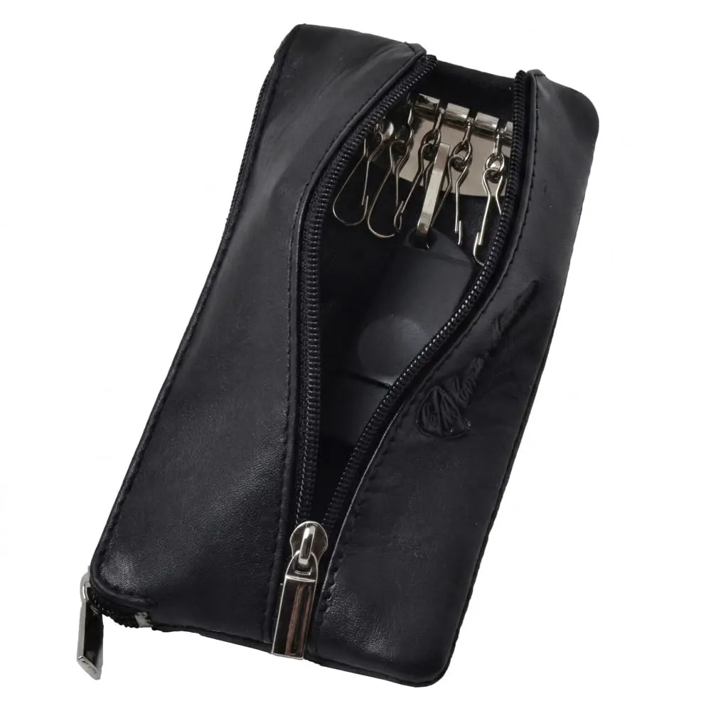 CONTE MASSIMO Portachiavi Per Uomo e Donna, Vera Pelle, 2 Tasche con Cerniera e Ganci, Con Scatola Regalo - immagine 1