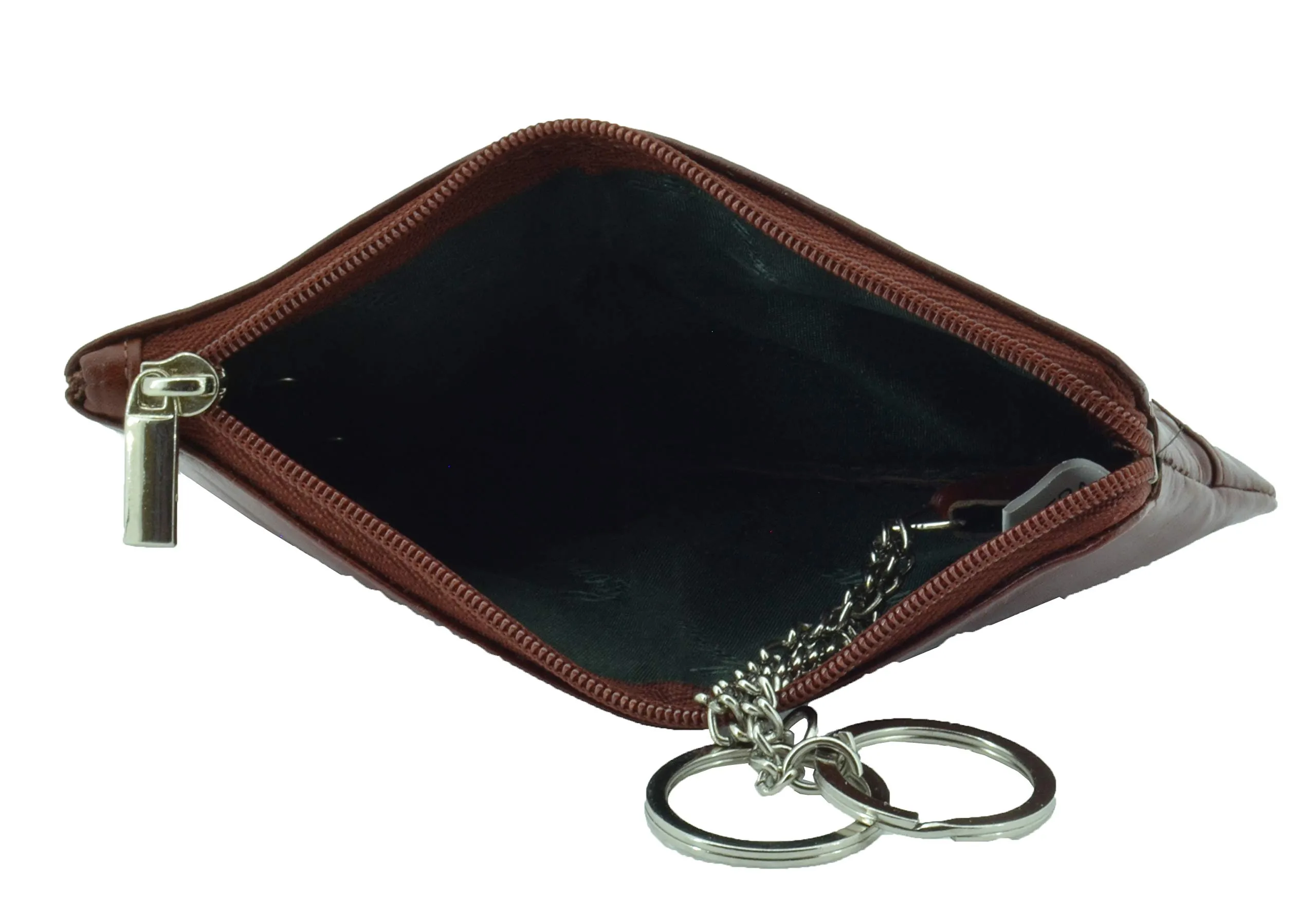 CONTE MASSIMO Portachiavi Per Uomo e Donna, Vera Pelle, 2 Tasche con Cerniera e Ganci, Con Scatola Regalo - immagine 5