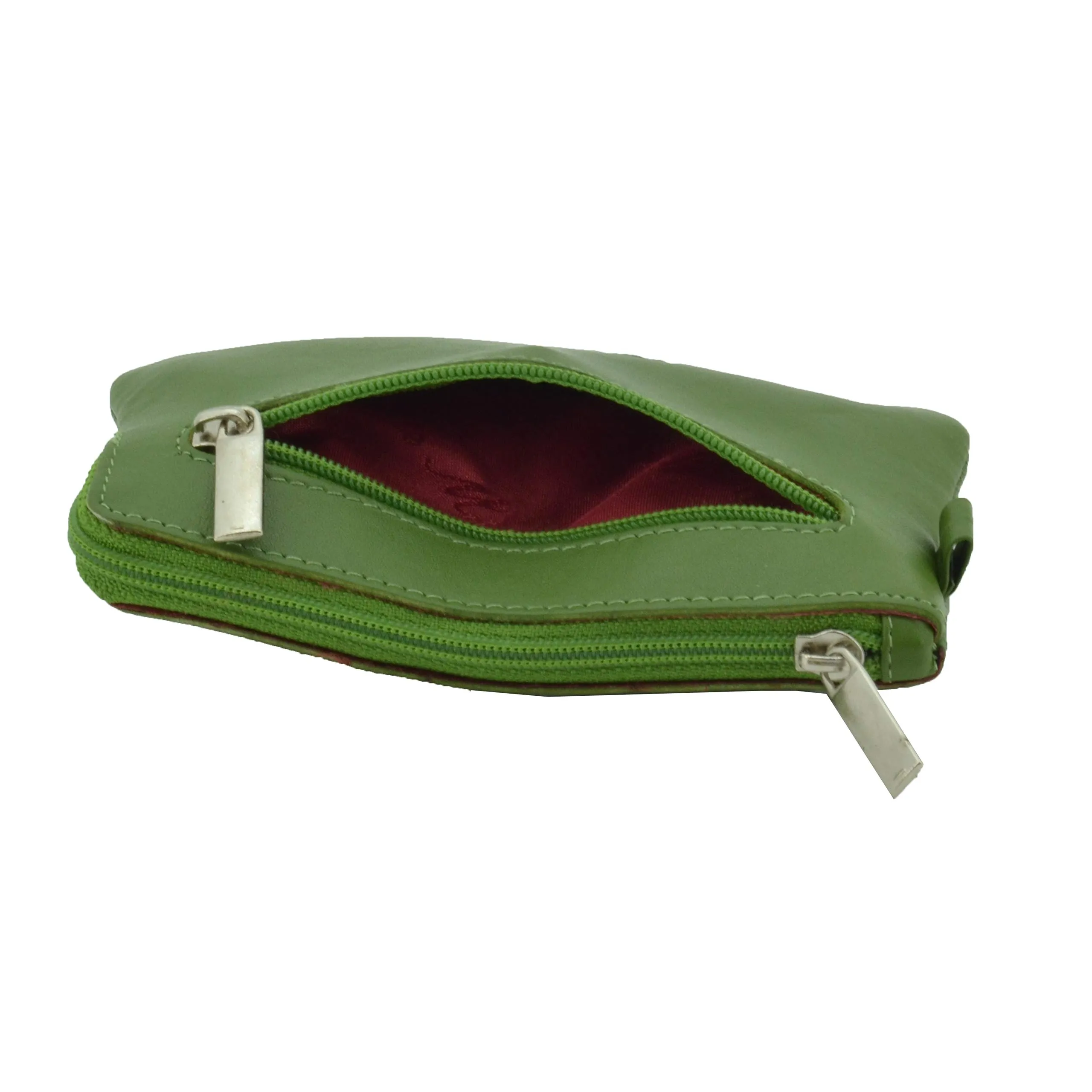 CM Conte Massimo Portachiavi Portamonete Unisex, Vera Pelle, 2 Tasche con Cerniera, Scatola Regalo - immagine 3