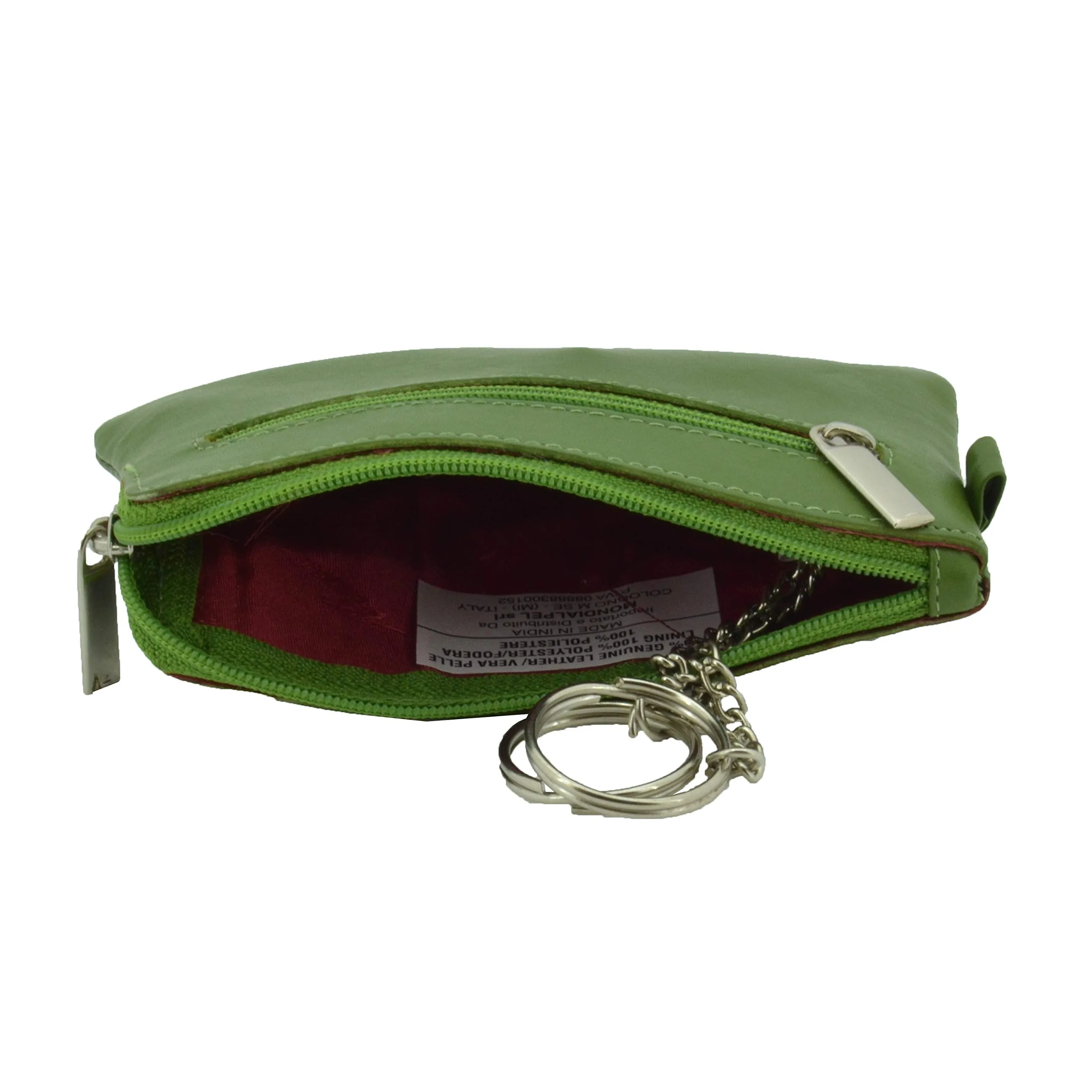 CM Conte Massimo Portachiavi Portamonete Unisex, Vera Pelle, 2 Tasche con Cerniera, Scatola Regalo - immagine 5