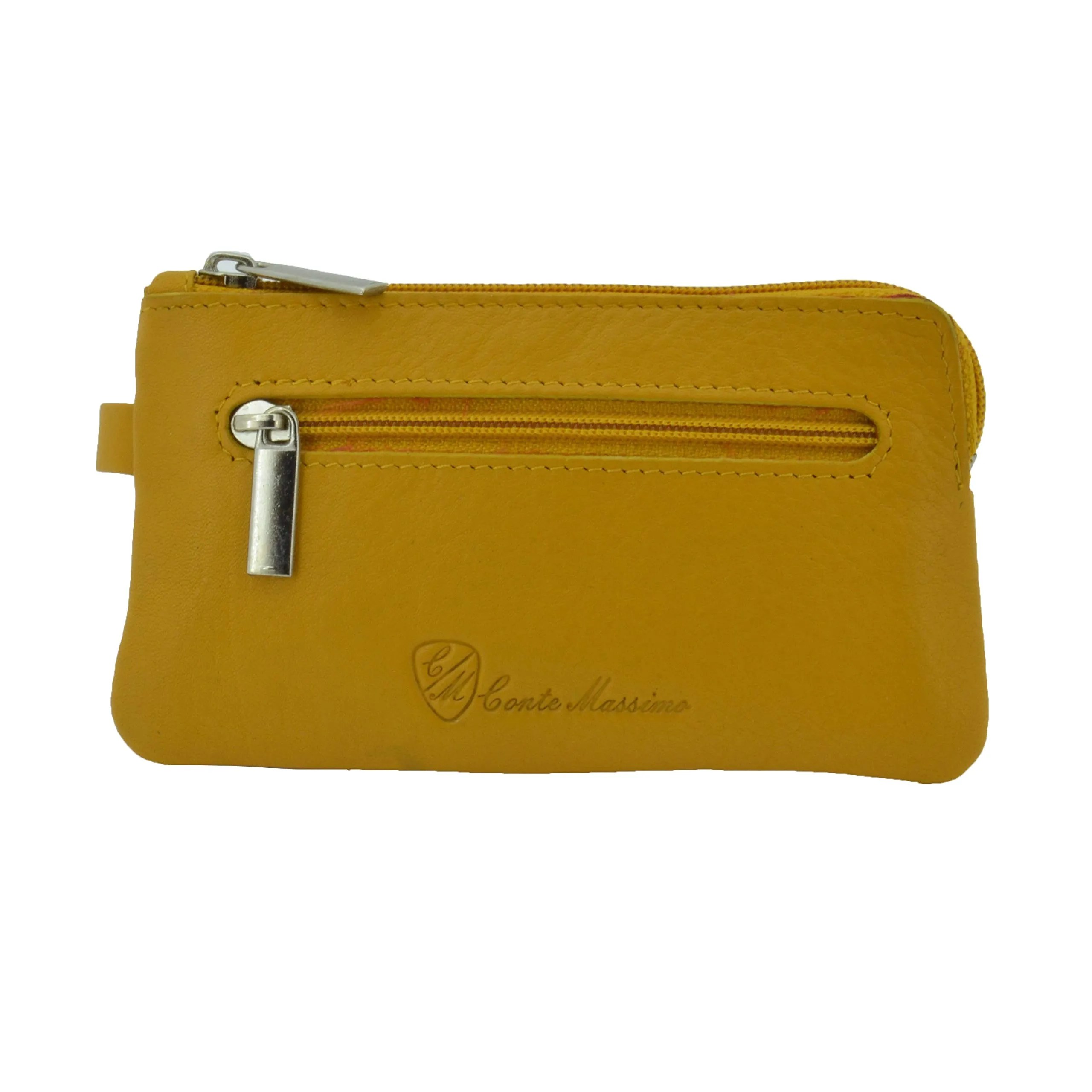 CONTE MASSIMO Portachiavi Per Uomo e Donna, Vera Pelle, 2 Tasche con Cerniera e Ganci, Con Scatola Regalo - immagine 1