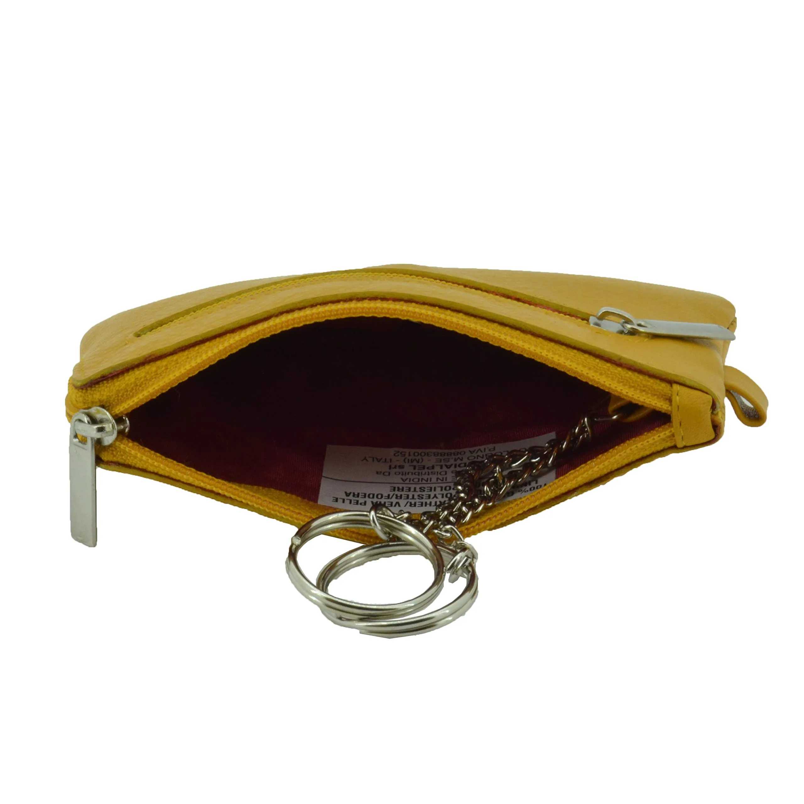 CONTE MASSIMO Portachiavi Per Uomo e Donna, Vera Pelle, 2 Tasche con Cerniera e Ganci, Con Scatola Regalo - immagine 3