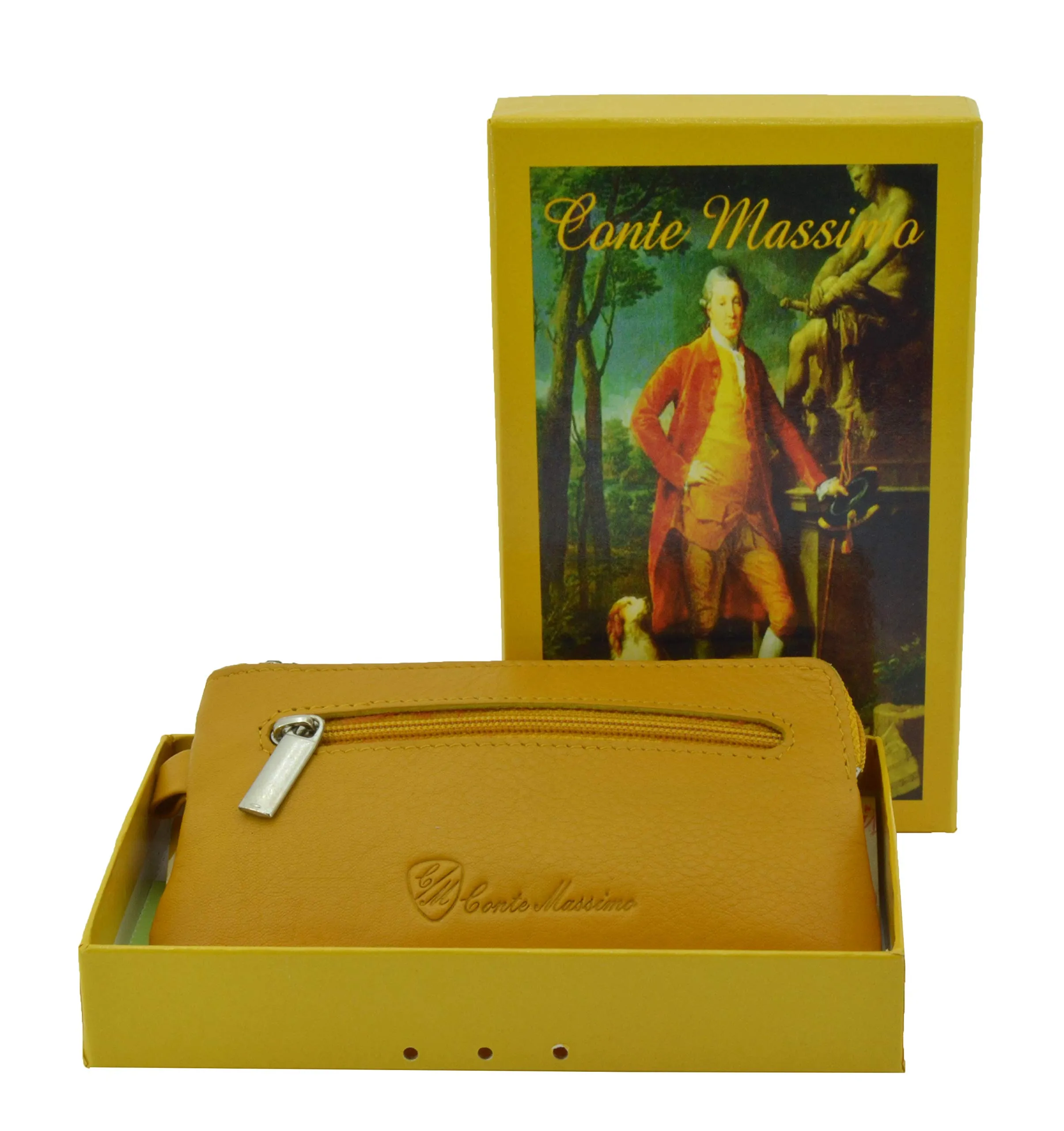 CONTE MASSIMO Portachiavi Per Uomo e Donna, Vera Pelle, 2 Tasche con Cerniera e Ganci, Con Scatola Regalo - immagine 7