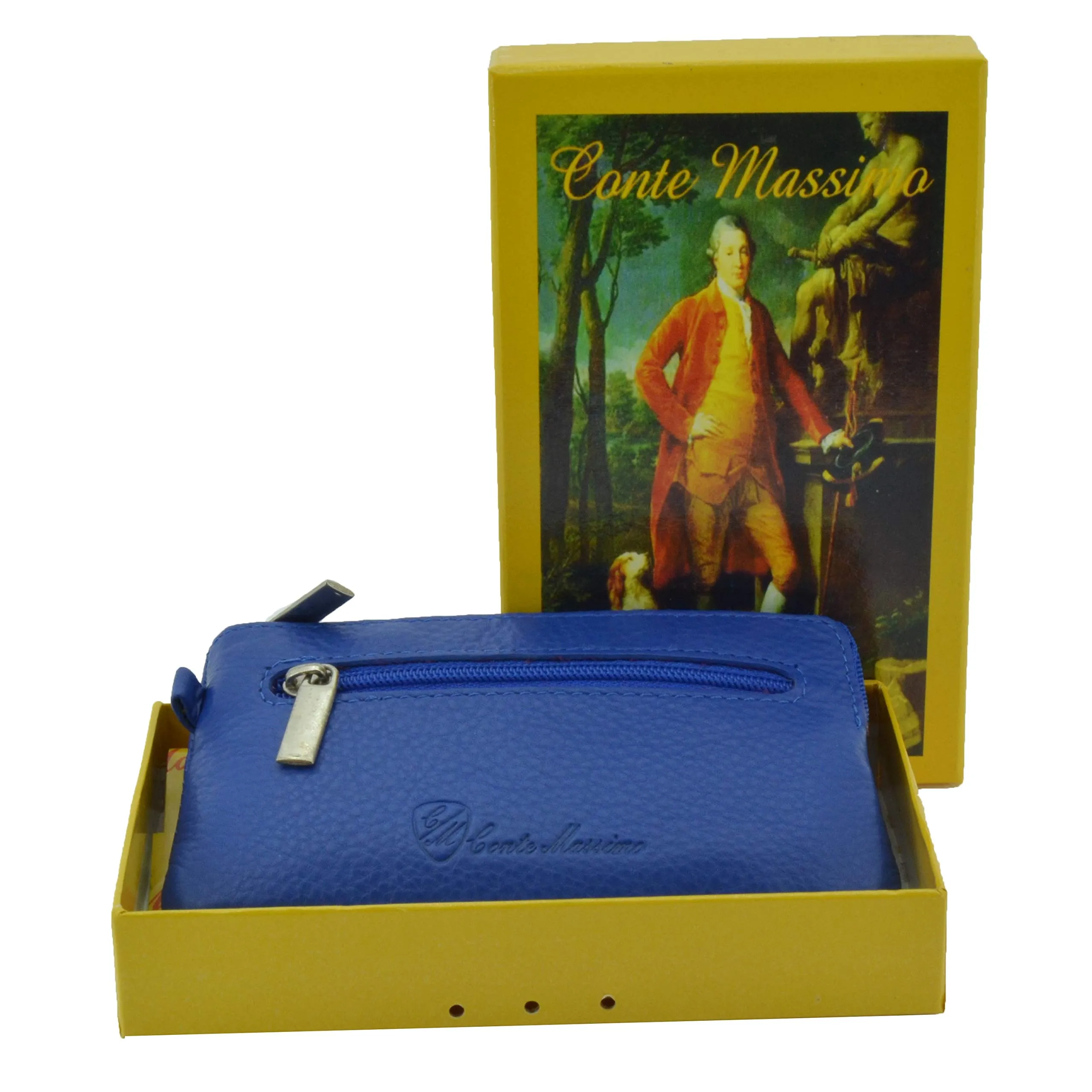 CM Conte Massimo Portachiavi Vera Pelle Uomo Donna, Custodia Chiavi con Cerniera e Scomparti, Elegante Idea Regalo - immagine 6