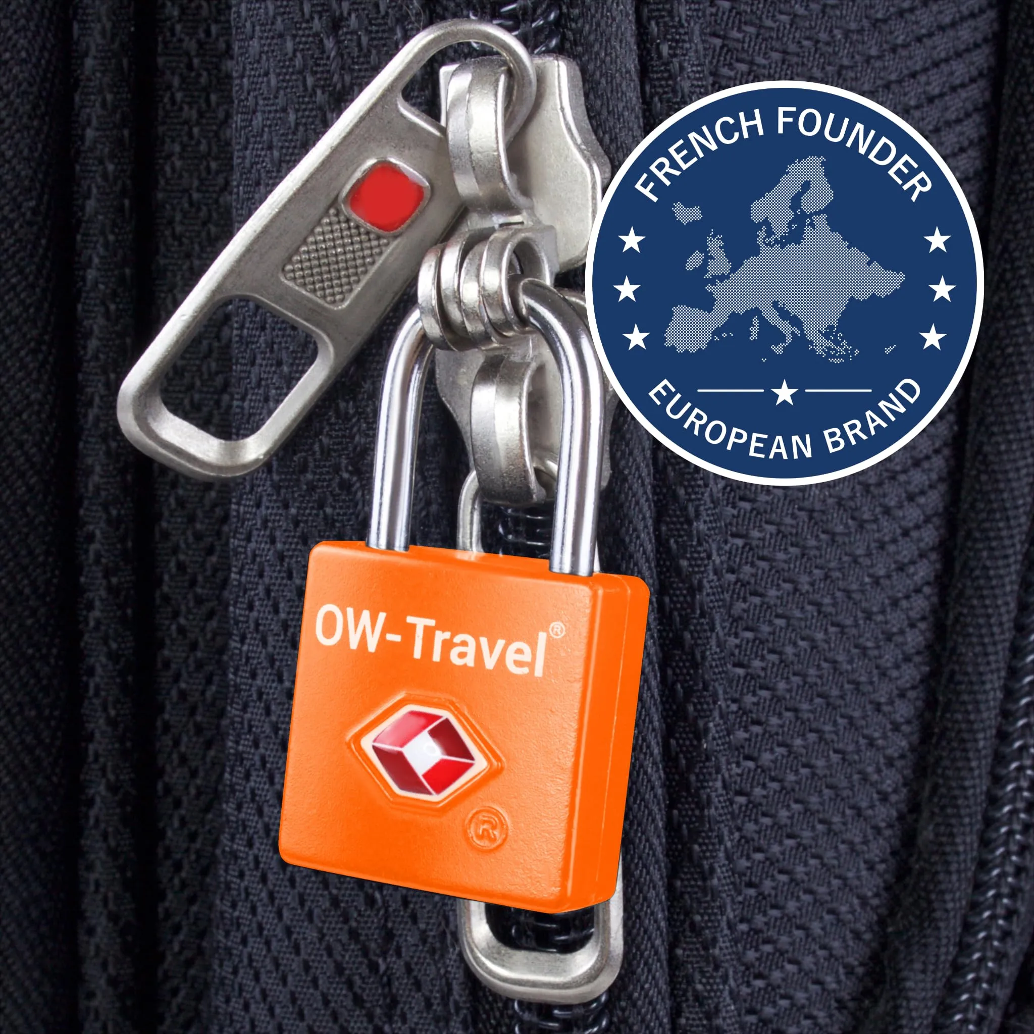 OW-Travel Lucchetto Valigia con Chiave, Lucchetto TSA USA, Arancione 4 Pz - immagine 4