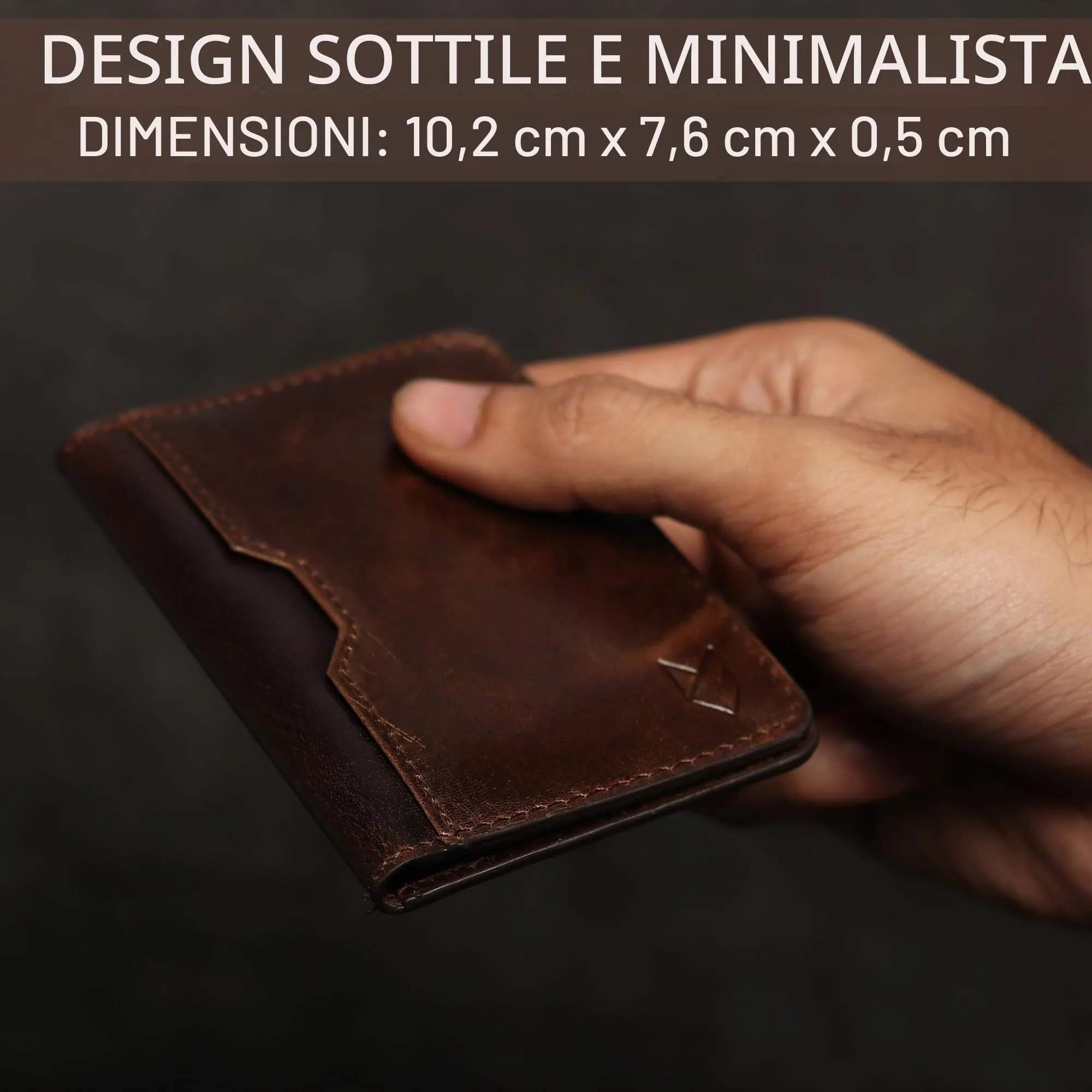 FOXHACKLE Leather Credit Card Wallet for Men and Women, Thin Bifold RFID Blocking, Slim Front Pocket Minimalist Card Holder Small Card Case wallet (Olive Brownish) - immagine 3