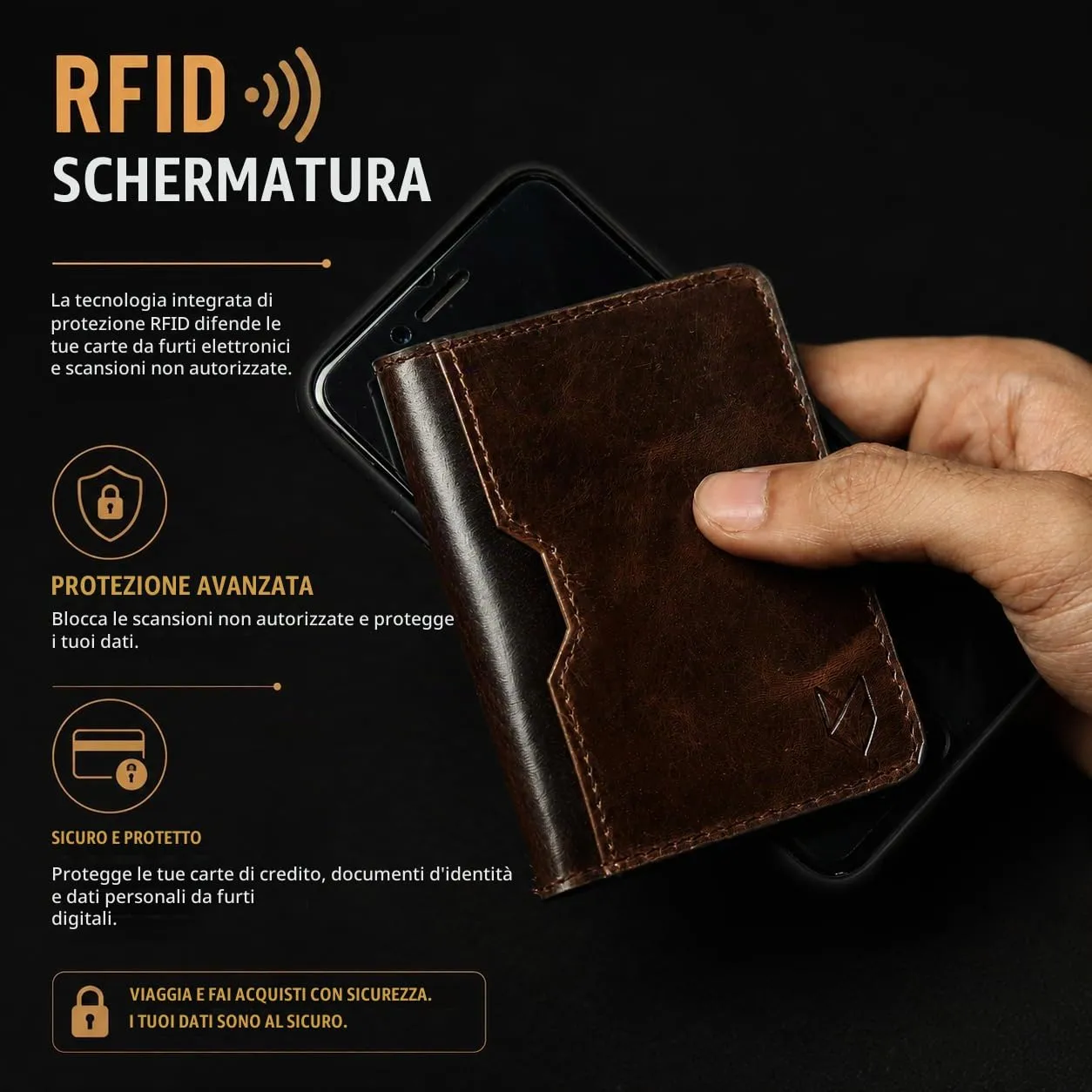 FOXHACKLE Leather Credit Card Wallet for Men and Women, Thin Bifold RFID Blocking, Slim Front Pocket Minimalist Card Holder Small Card Case wallet (Olive Brownish) - immagine 6
