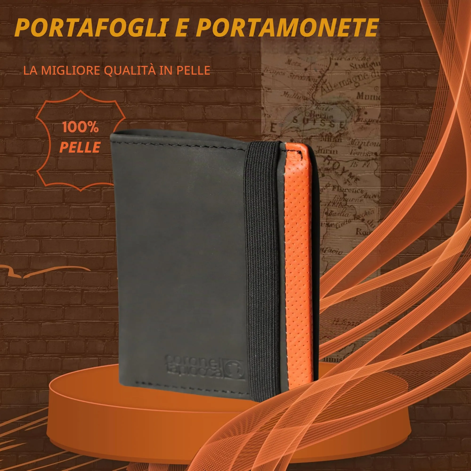 Coronel Tapiocca Portafoglio Portamonete Aladino Porta Carta di Credito per Uomo, Nero - immagine 2