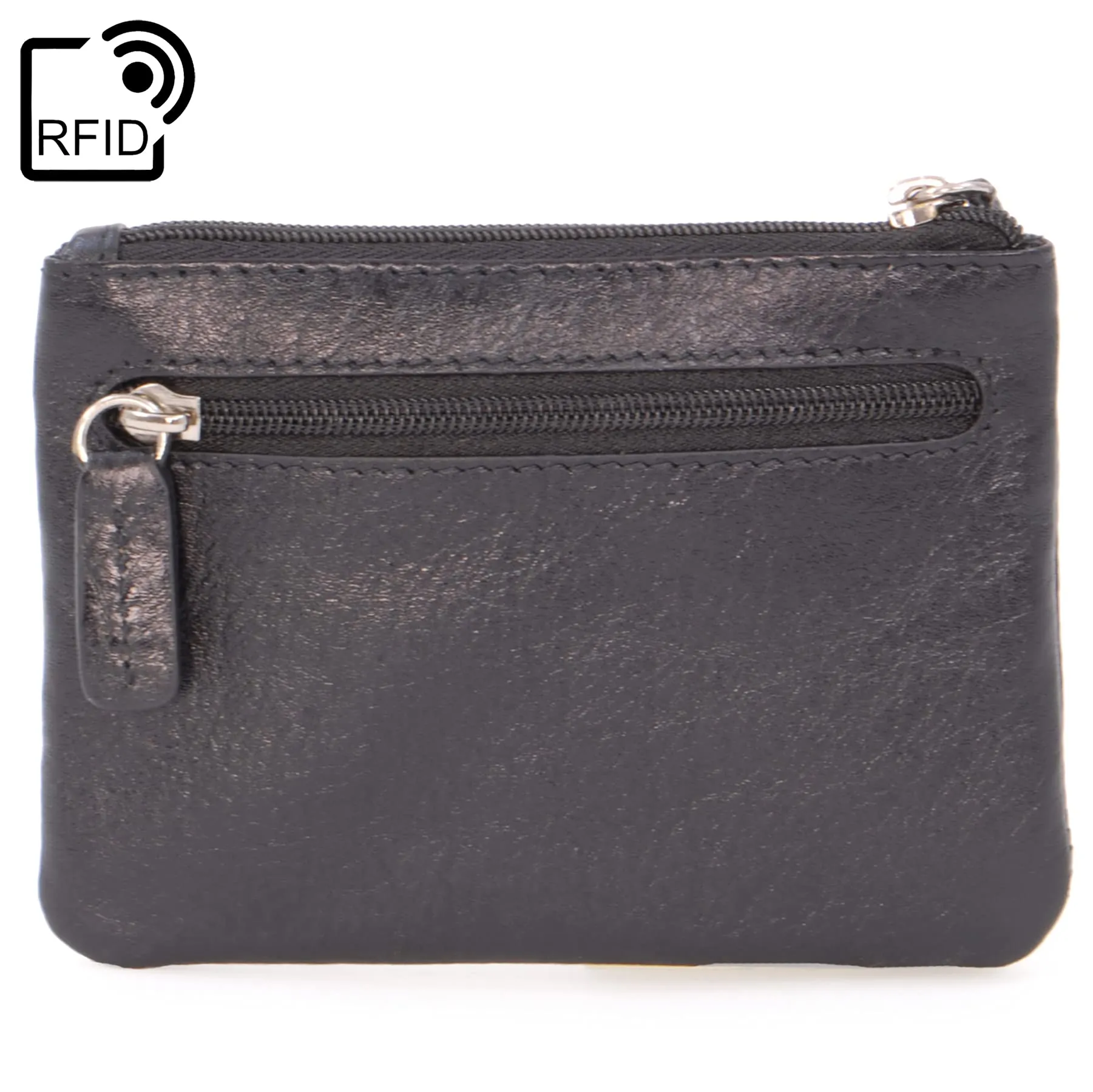 Catwalk Collection Handbags - Portamonete Piccolo in Pelle - Borsellino Donna - Mini Portafoglio - Protezione RFID - Scatola Regalo - Mimi - Nero - immagine 4