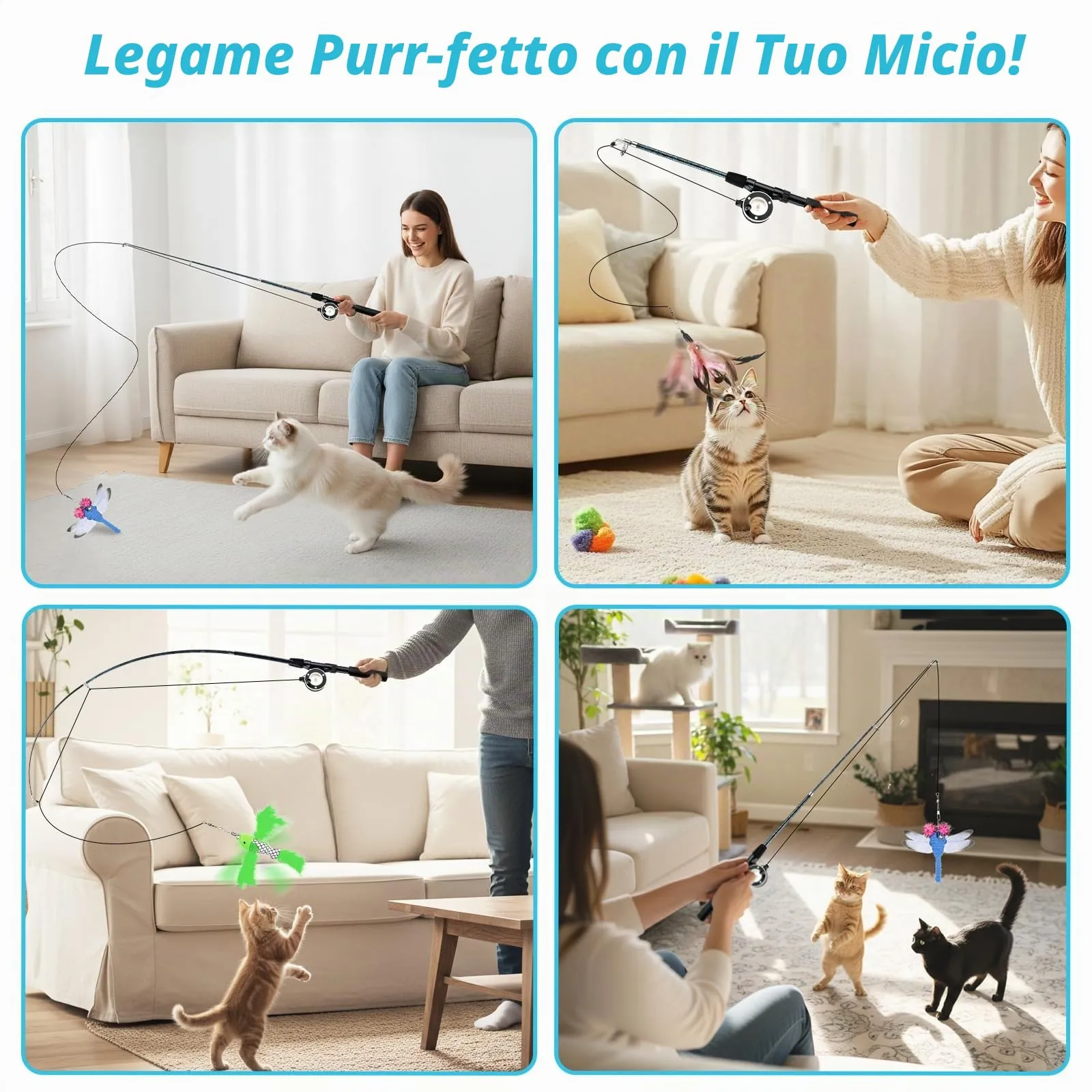 Pawaboo Giocattolo interattivo per gatti, retrattil 4 Pezzi Giocattoli - immagine 7