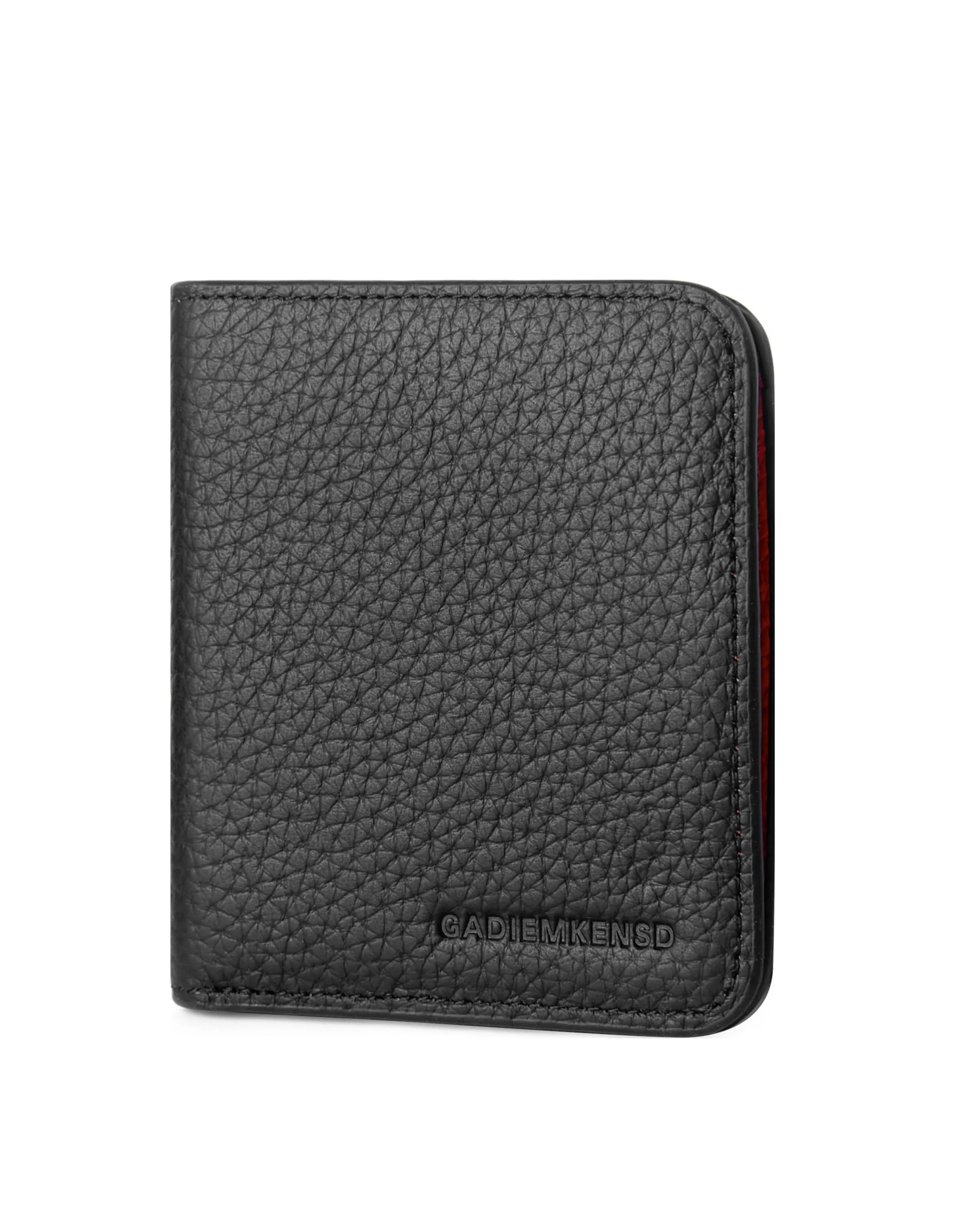 GADIEMKENSD Small Wallet Bifold Credit Card Holder Genuine Leather Coin Purse RFID Blocking Mini Compact Pocket Wallet with Zipper Ultra Slim Minimalist Black/Red - immagine 7