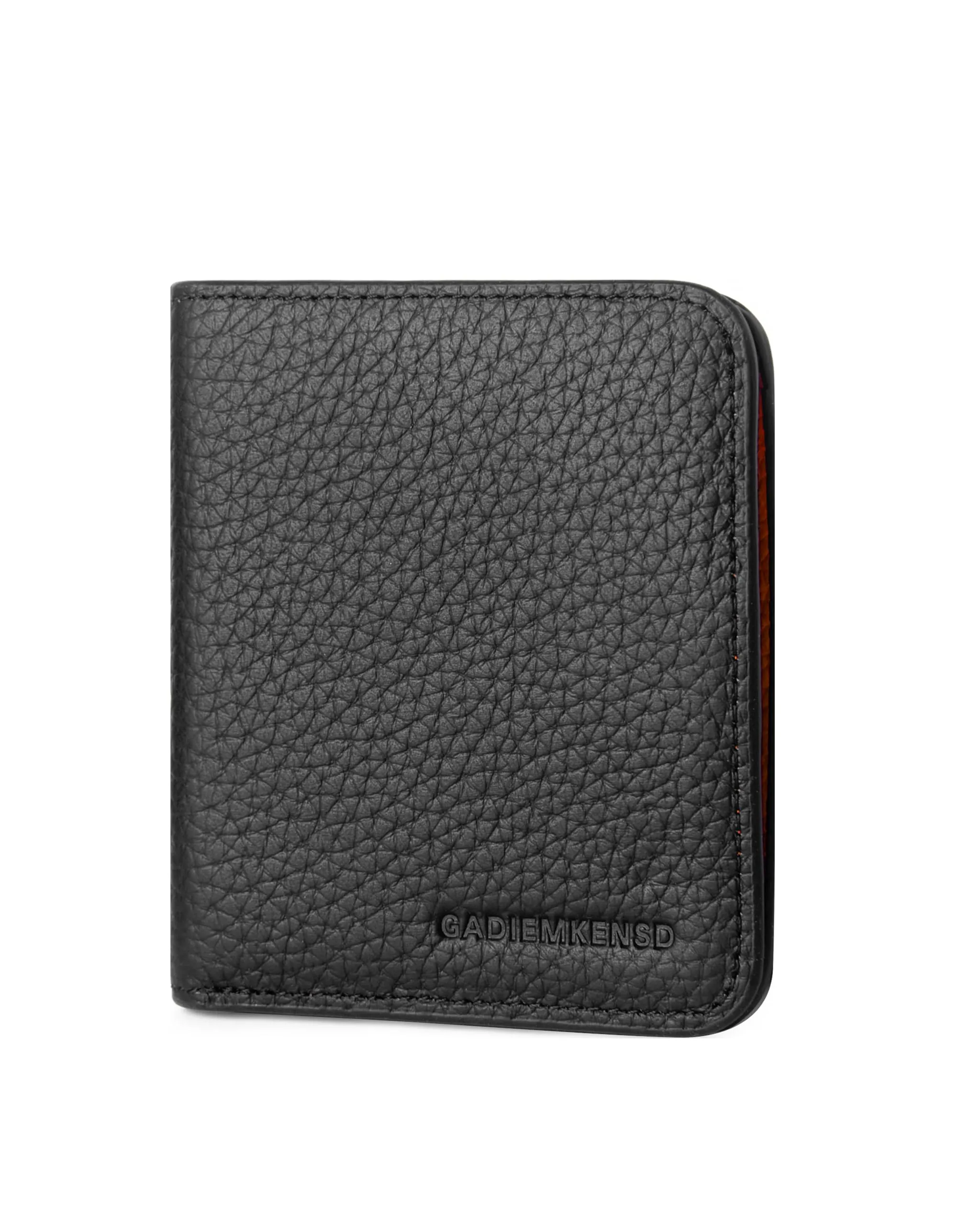 GADIEMKENSD Small Wallet Bifold Credit Card Holder Genuine Leather Coin Purse RFID Blocking Mini Compact Pocket Wallet with Zipper Ultra Slim Minimalist Black/Orange - immagine 7
