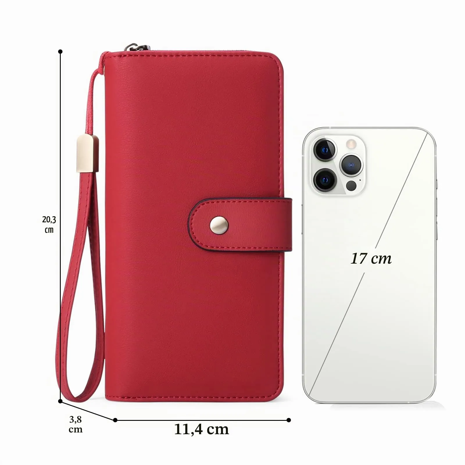 GAEKEAO Portafogli da donna in pelle, Portafoglio Donna Grande Lungo con blocco RFID, Portamonete chiusura con cerniera - immagine 8