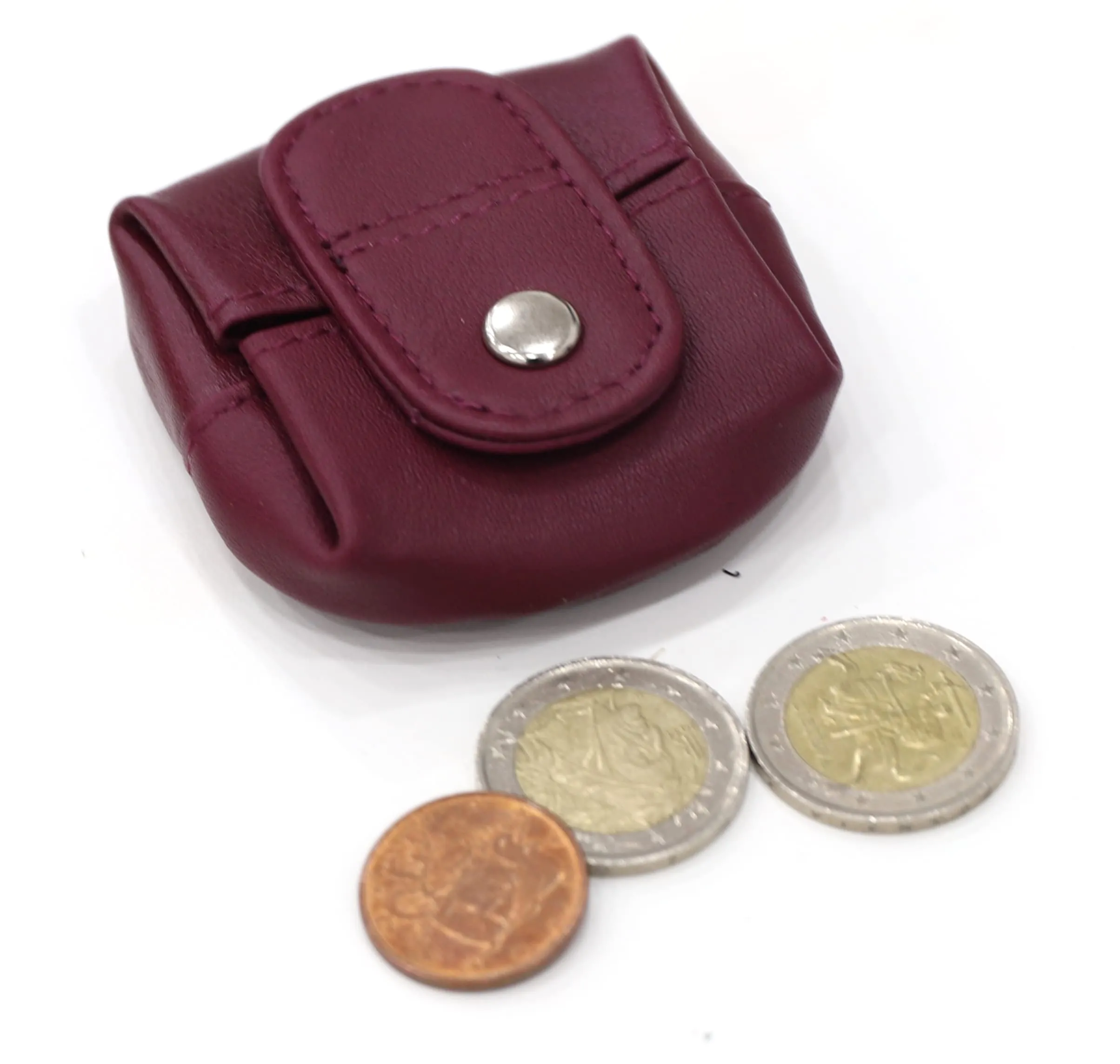Van Der Rich ® - Portamonete Piccolo Pelle - Donna/Uomo (Bordeaux) - immagine 2