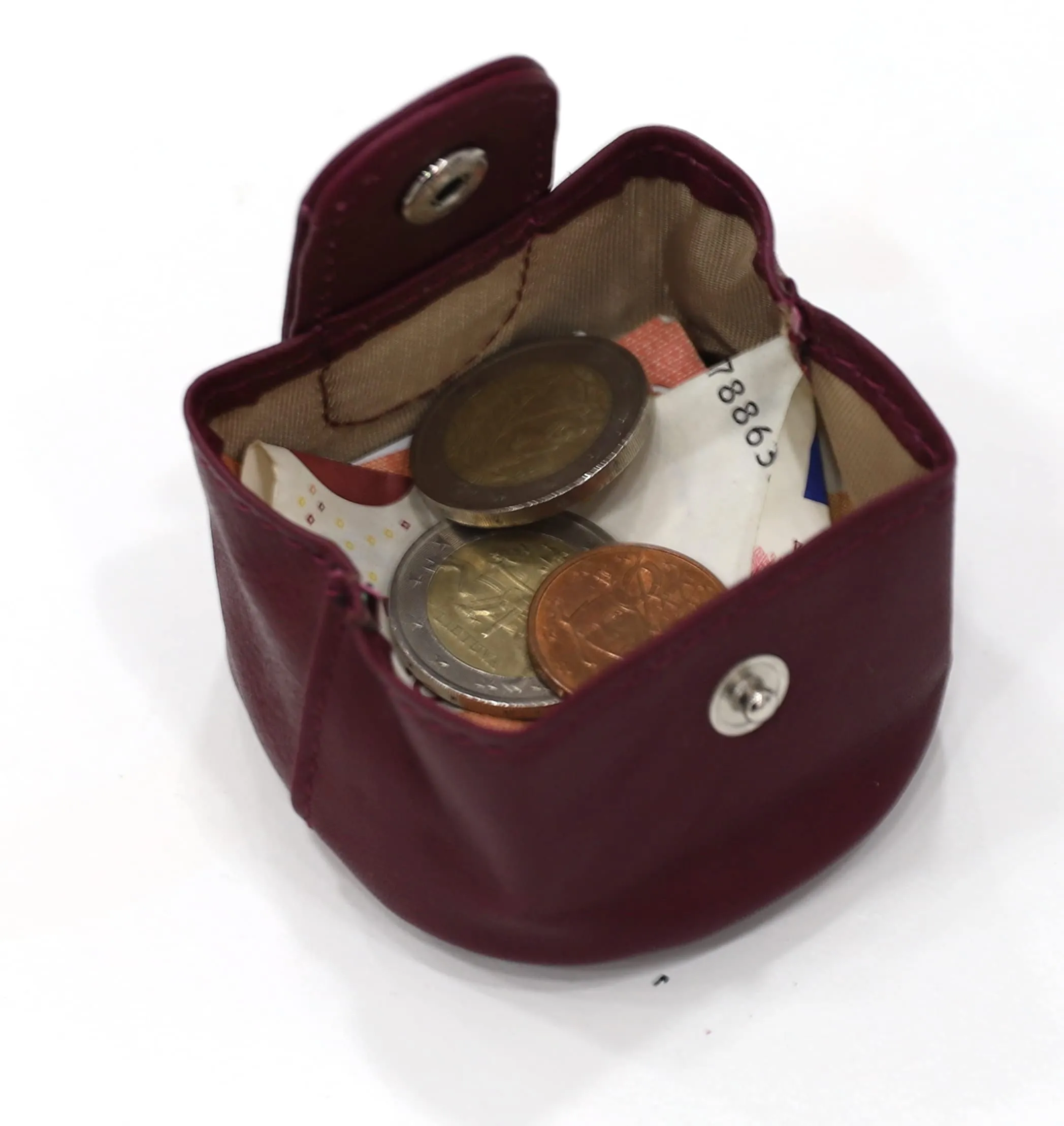 Van Der Rich ® - Portamonete Piccolo Pelle - Donna/Uomo (Bordeaux) - immagine 3