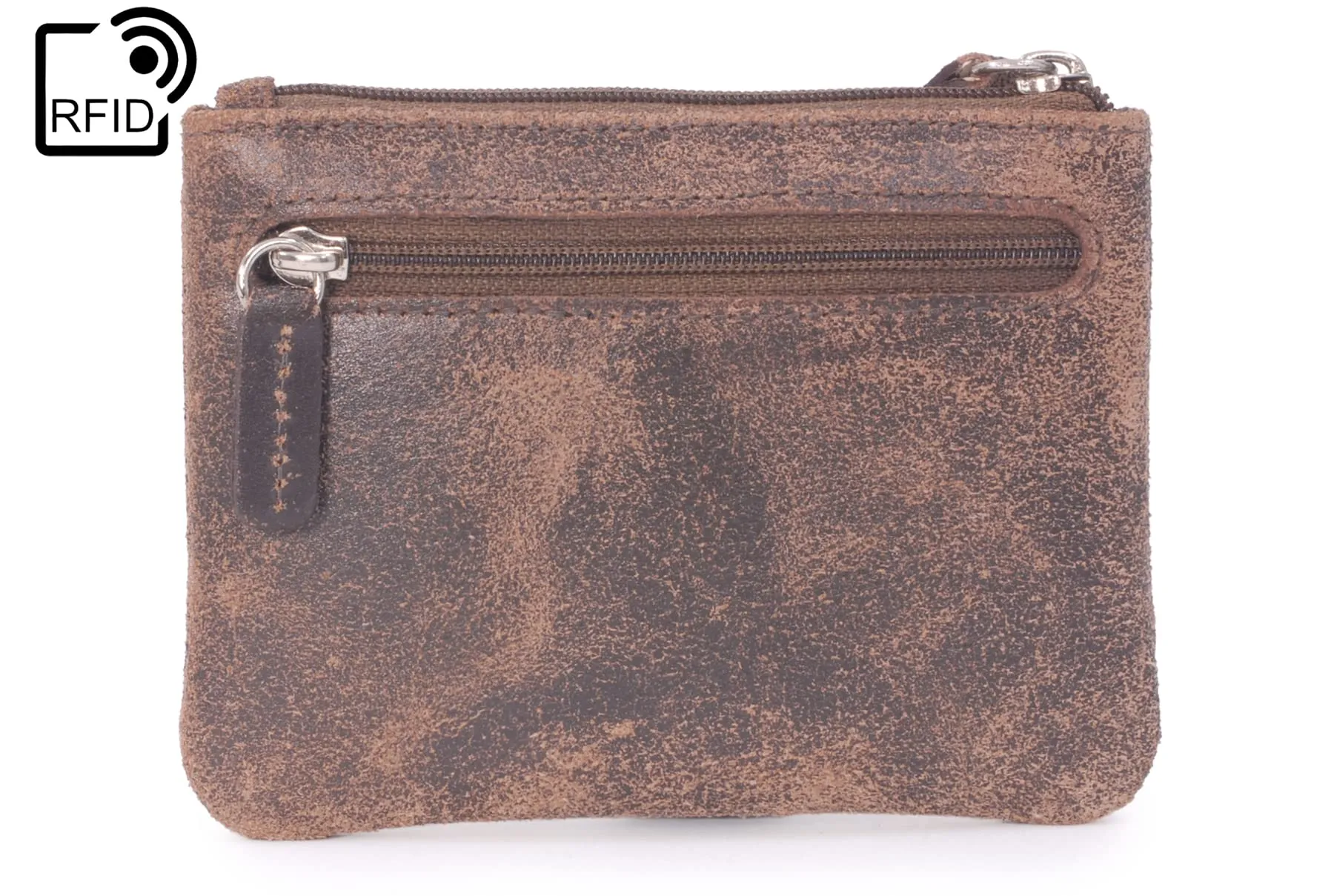 Catwalk Collection Handbags - Portamonete Piccolo in Pelle - Borsellino Donna - Mini Portafoglio - Protezione RFID - Scatola Regalo - Mimi - Marrone - immagine 4