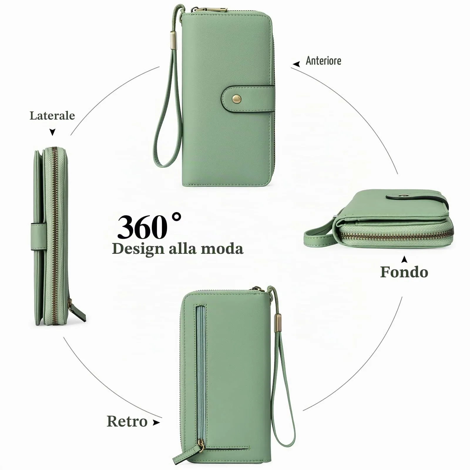 GAEKEAO Portafoglio Donna, Porta Carte di Credito Donna Grande Capacità, Portamonete Donne a più Scomparti con Protezione RFID - immagine 4
