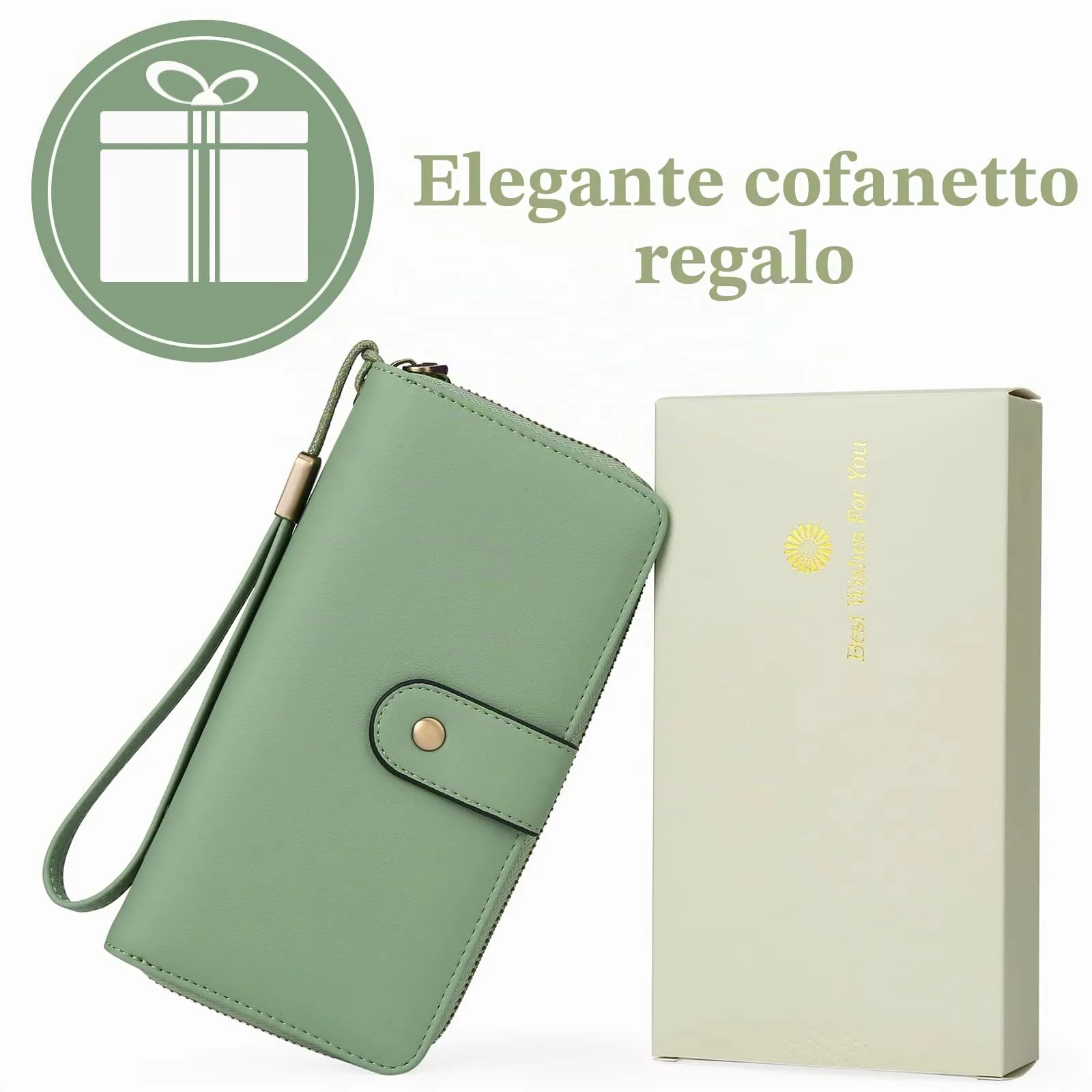 GAEKEAO Portafoglio Donna, Porta Carte di Credito Donna Grande Capacità, Portamonete Donne a più Scomparti con Protezione RFID - immagine 6