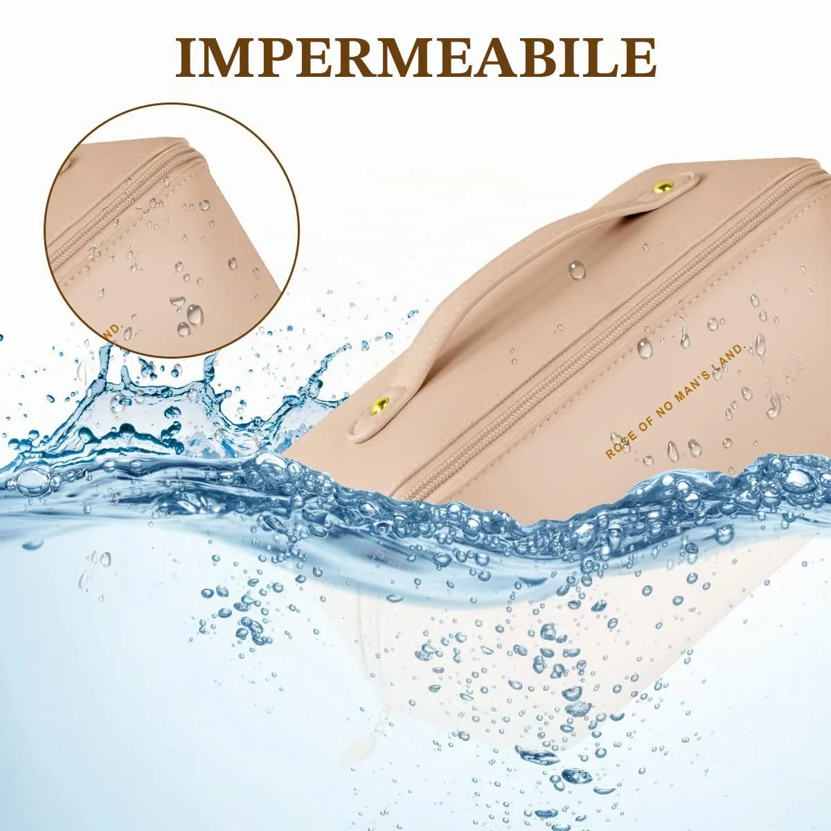 Aucuu Borsa Cosmetica da Viaggio, Beauty Case da Viaggio Donna, Borsa da Viaggio per Cosmetici, Borsa Cosmetica da Donna in Morbida Pelle PU, Borse da Toilette Impermeabile Portatile - immagine 7