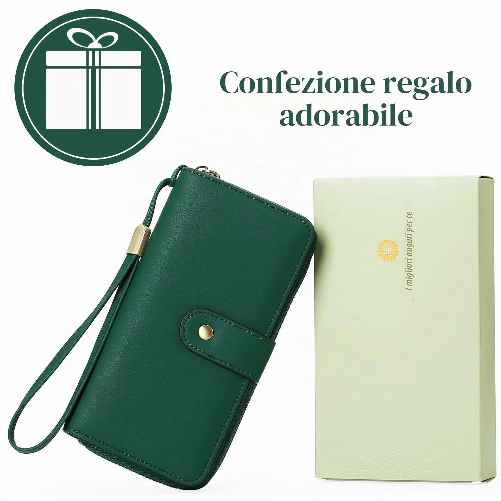 GAEKEAO Portafoglio Donna, Porta Carte di Credito Donna Grande Capacità, Portamonete Donne a più Scomparti con Protezione RFID - immagine 5