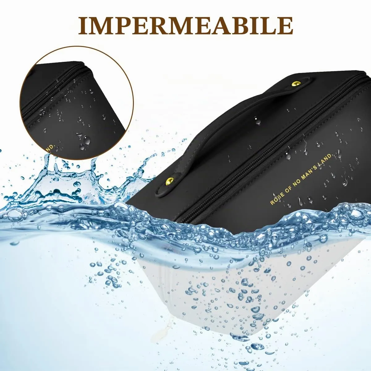 Aucuu Borsa Cosmetica da Viaggio, da Donna, per Cosmetici, in Morbida Pelle PU, Beauty Case da Toilette Impermeabile Portatile - immagine 7