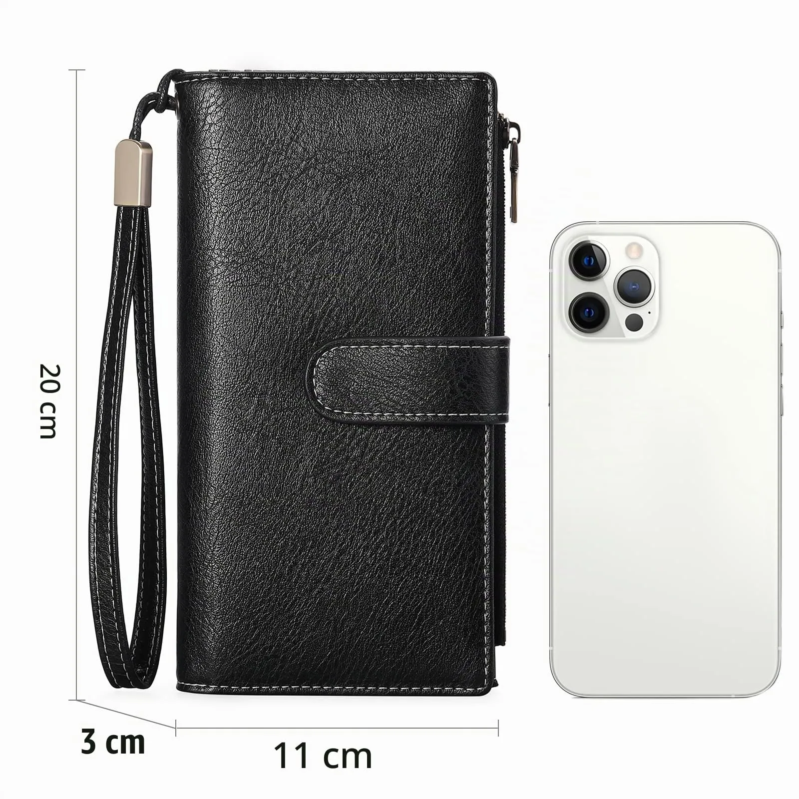 GOIACII Portafoglio Donna Grande Formato Lungo Portafogli Pelle RFID Blocco con Slot per Schede Multiple Portamonete da Polso - immagine 5