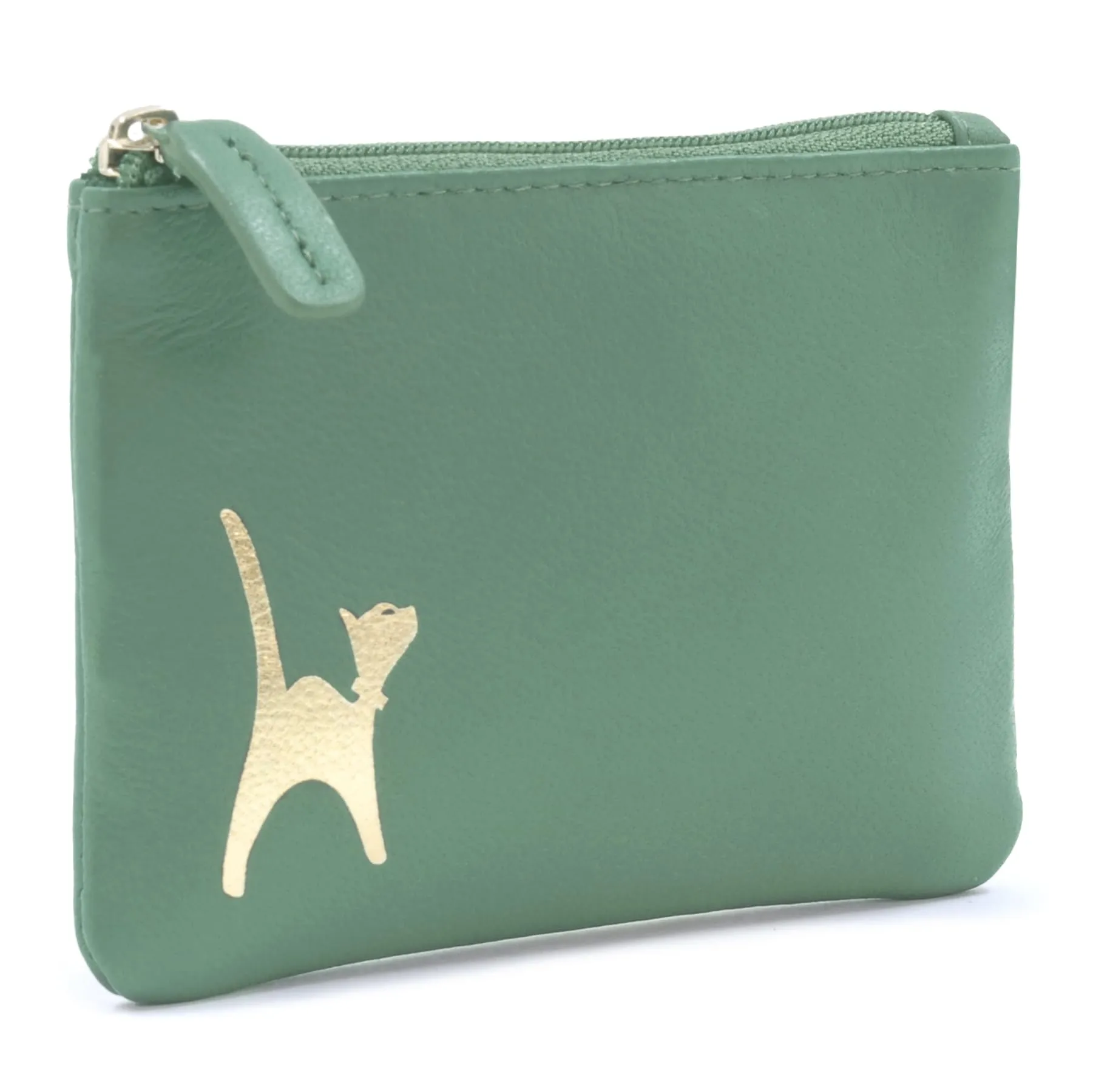 Catwalk Collection Handbags - Portamonete Piccolo in Pelle - Borsellino Donna - Mini Portafoglio - Protezione RFID - Scatola Regalo - Mimi - Verde Oro - immagine 1