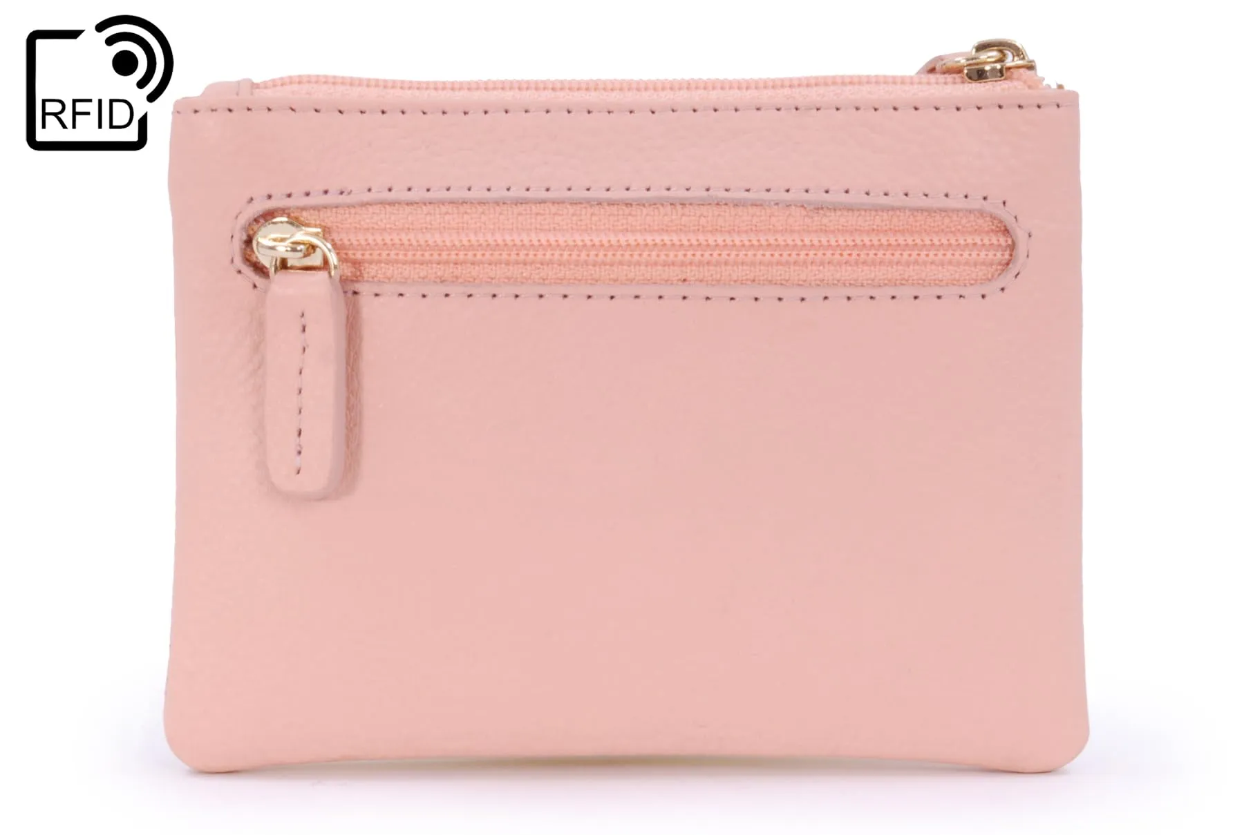 Catwalk Collection Handbags - Portamonete Piccolo in Pelle - Borsellino Donna - Mini Portafoglio - Protezione RFID - Scatola Regalo - Mimi - Rosa Oro - immagine 4