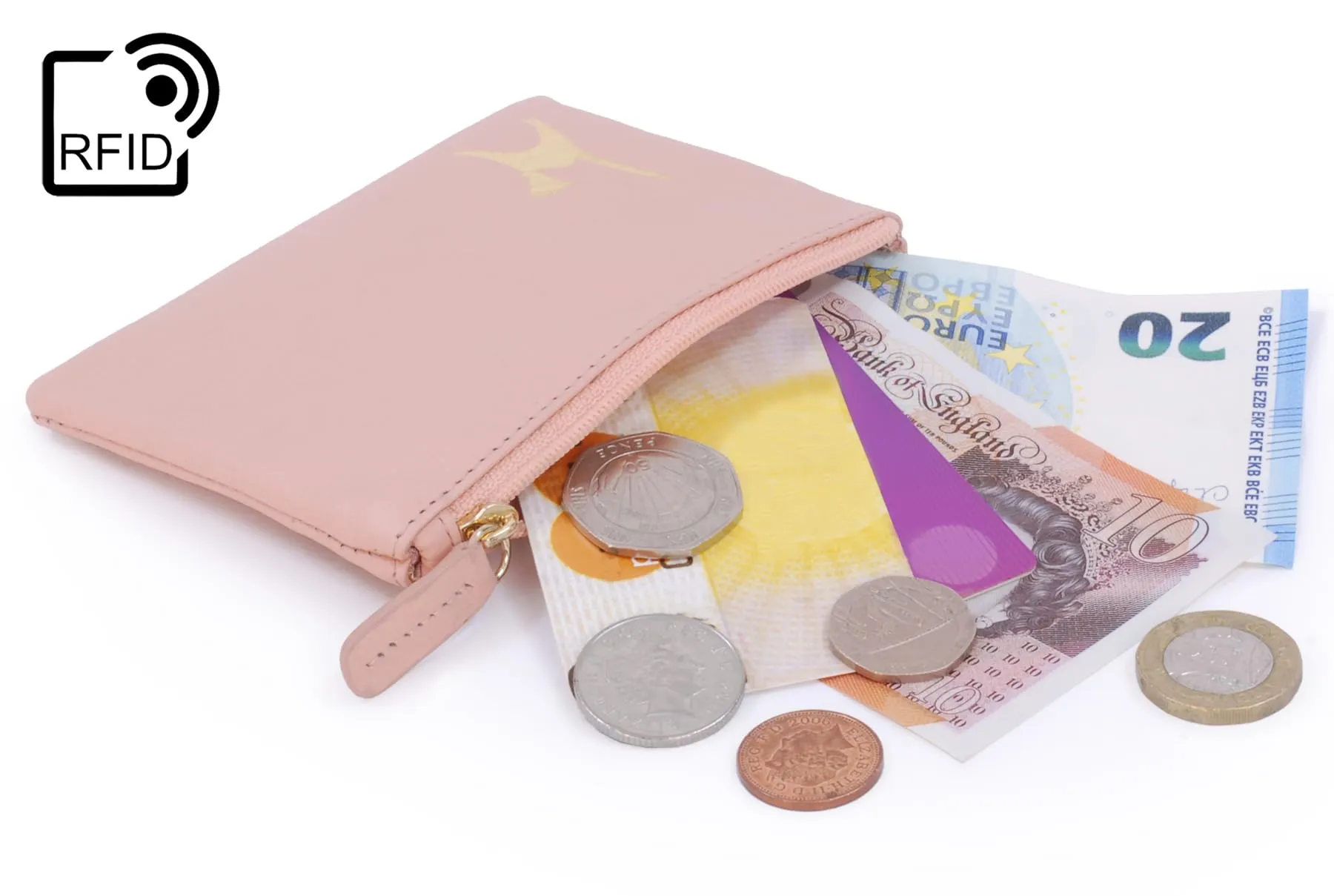 Catwalk Collection Handbags - Portamonete Piccolo in Pelle - Borsellino Donna - Mini Portafoglio - Protezione RFID - Scatola Regalo - Mimi - Rosa Oro - immagine 6
