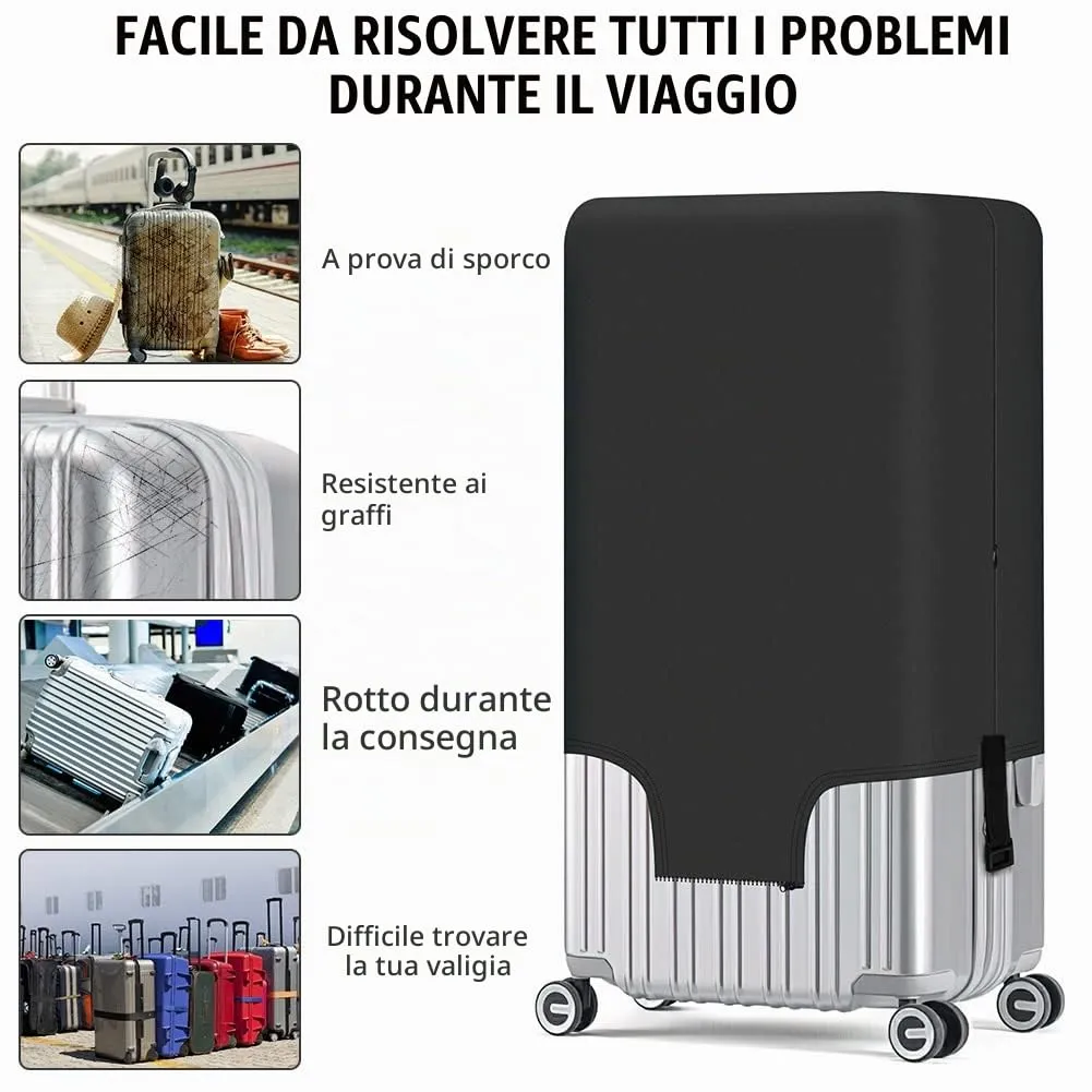 Flintronic Cover Proteggi Copertura per Valigie, 26-28 Pollici Coperture per Valigie, Elastico Cover Proteggi Valigia, Copri Valigia, Coperchio per Bagagli (con Etichetta/Cinghia per Bagagli) - immagine 6