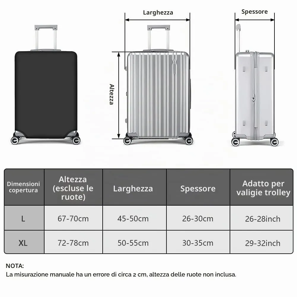 flintronic Cover Proteggi Copertura per Valigie, 29-32 Pollici Coperture per Valigie, Elastico Cover Proteggi Valigia, Copri Valigia, Coperchio per Bagagli (con Etichetta/Cinghia per Bagagli) - immagine 2