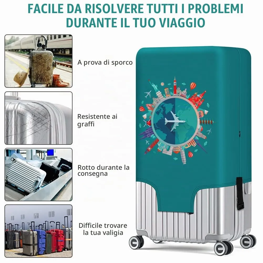 Flintronic Cover Proteggi Copertura per Valigie, 29-32 Pollici Coperture per Valigie, Elastico Cover Proteggi Valigia, Copri Valigia, Coperchio per Bagagli (con Etichetta/Cinghia per Bagagli) - immagine 6