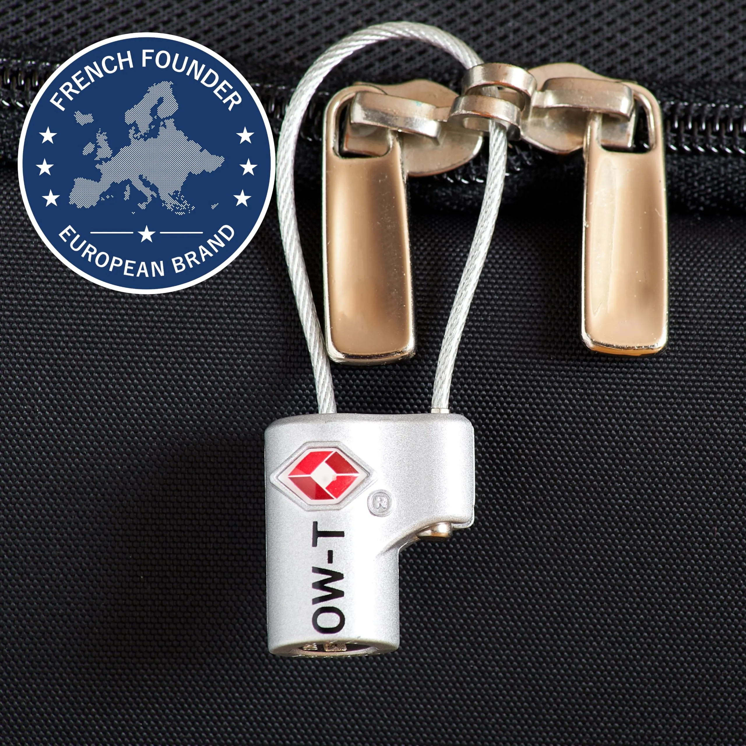 OW-Travel Lucchetto TSA con Cavo e Chiave, Lucchetto Valigia Argento, 2 Pz - immagine 4