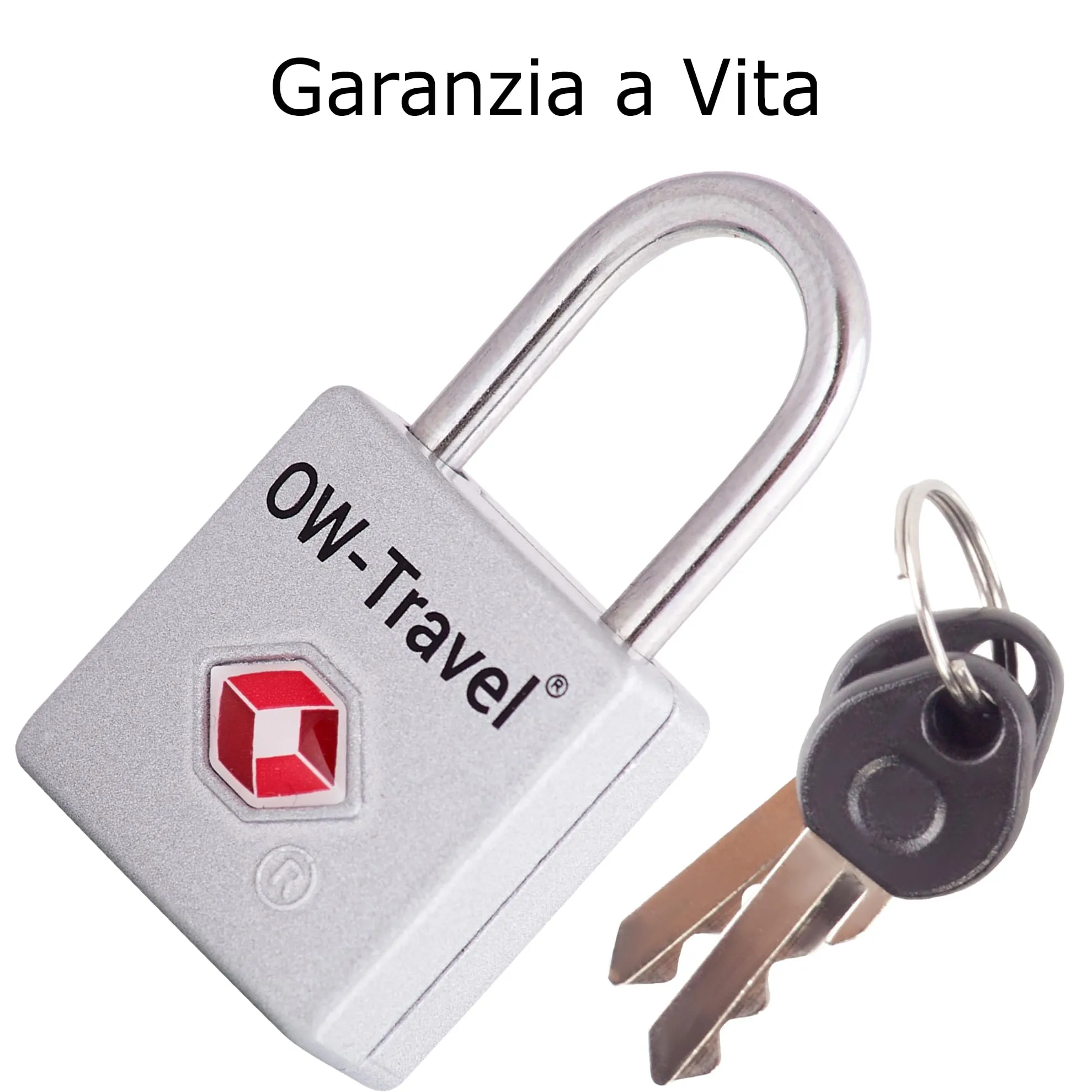 OW-Travel Lucchetto per Valigia con Chiave, Lucchetto TSA USA, Argento 2 Pz - immagine 6