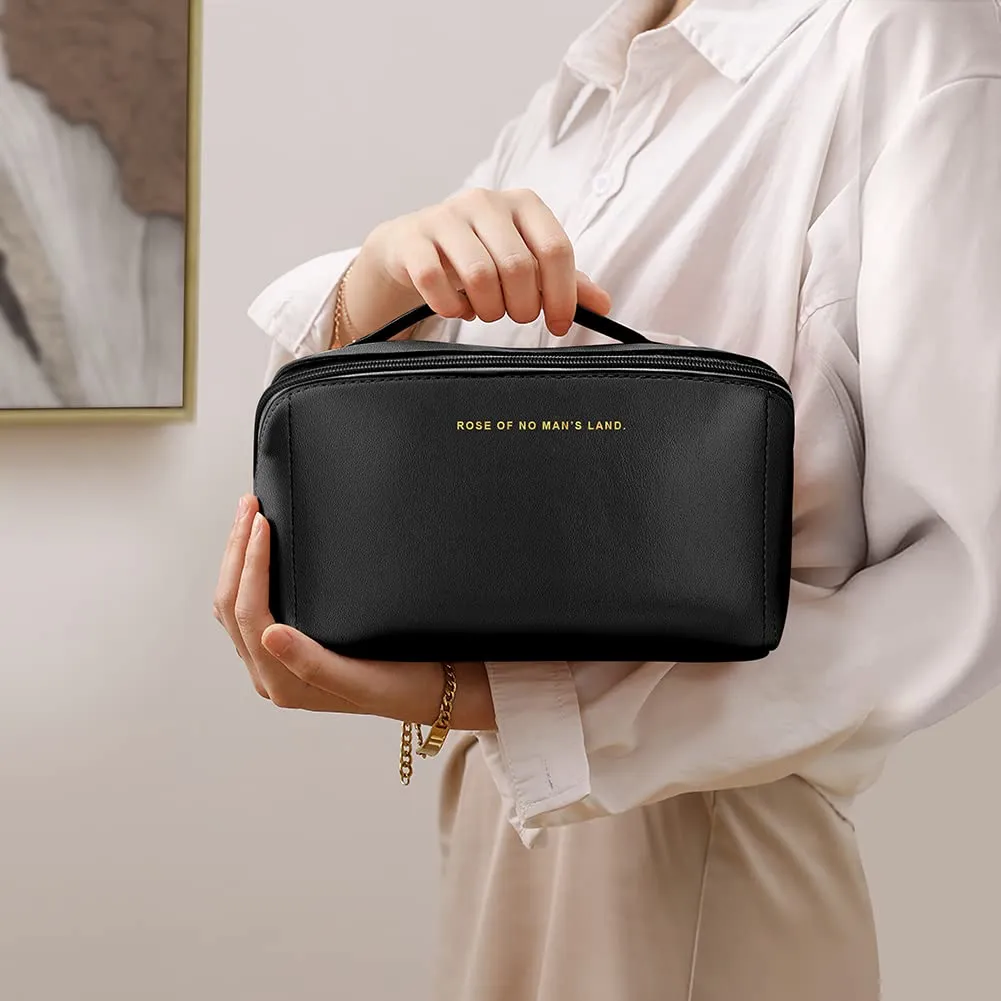 Aucuu Borsa Cosmetica da Viaggio, Beauty Case da Viaggio Donna, Borsa da Viaggio per Cosmetici, Borsa Cosmetica da Donna in Morbida Pelle PU, Borse da Toilette Impermeabile Portatile - immagine 7