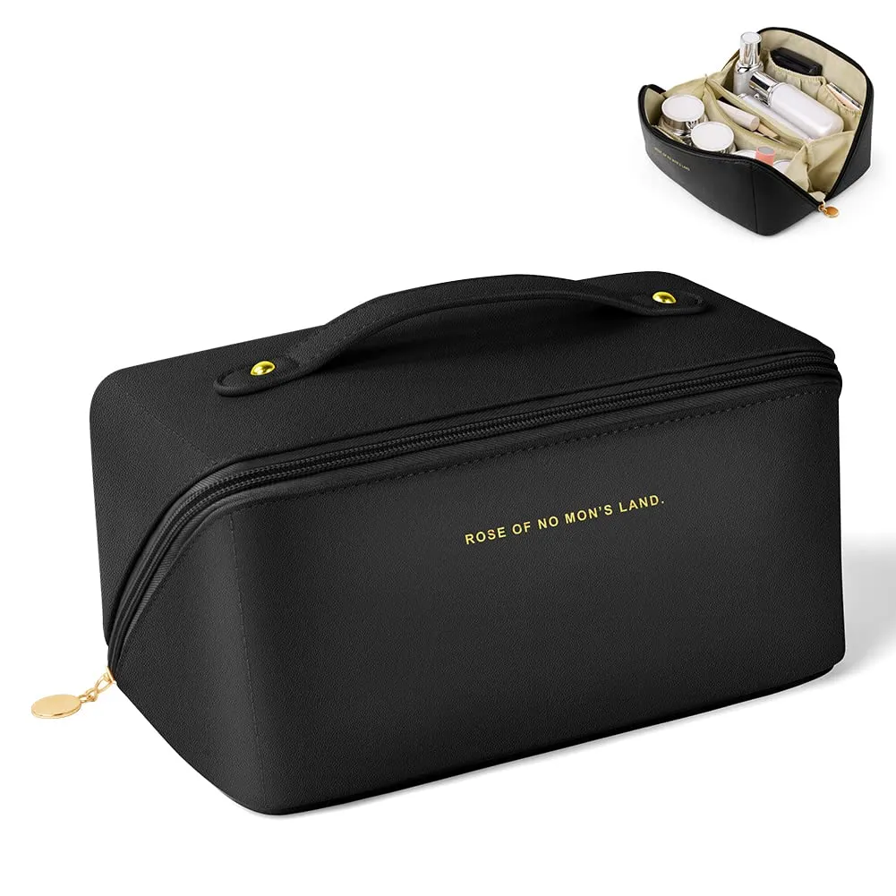 Aucuu Borsa Cosmetica da Viaggio, Beauty Case da Viaggio Donna, Borsa da Viaggio per Cosmetici, Borsa Cosmetica da Donna in Morbida Pelle PU, Borse da Toilette Impermeabile Portatile - immagine 9