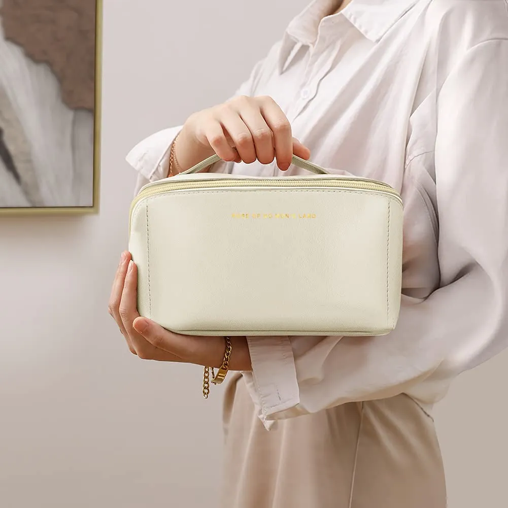 Aucuu Borsa Cosmetica da Viaggio, Beauty Case da Viaggio Donna, Borsa da Viaggio per Cosmetici, Borsa Cosmetica da Donna in Morbida Pelle PU, Borse da Toilette Impermeabile Portatile - immagine 7