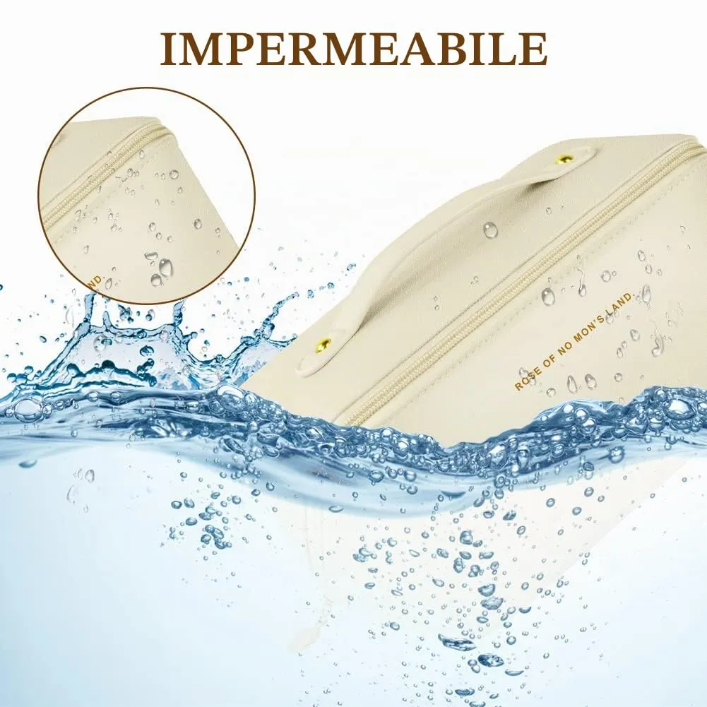 Aucuu Borsa Cosmetica da Viaggio, Beauty Case da Viaggio Donna, Borsa da Viaggio per Cosmetici, Borsa Cosmetica da Donna in Morbida Pelle PU, Borse da Toilette Impermeabile Portatile - immagine 8
