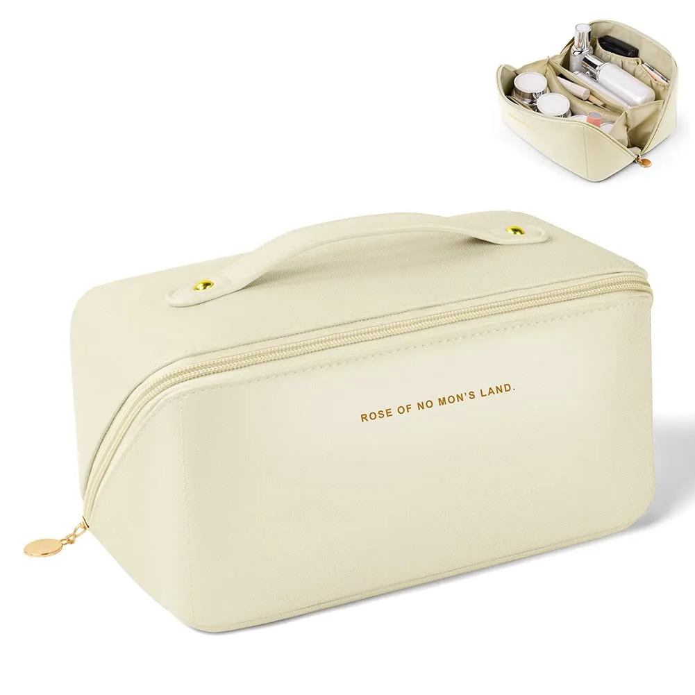 Aucuu Borsa Cosmetica da Viaggio, Beauty Case da Viaggio Donna, Borsa da Viaggio per Cosmetici, Borsa Cosmetica da Donna in Morbida Pelle PU, Borse da Toilette Impermeabile Portatile - immagine 9